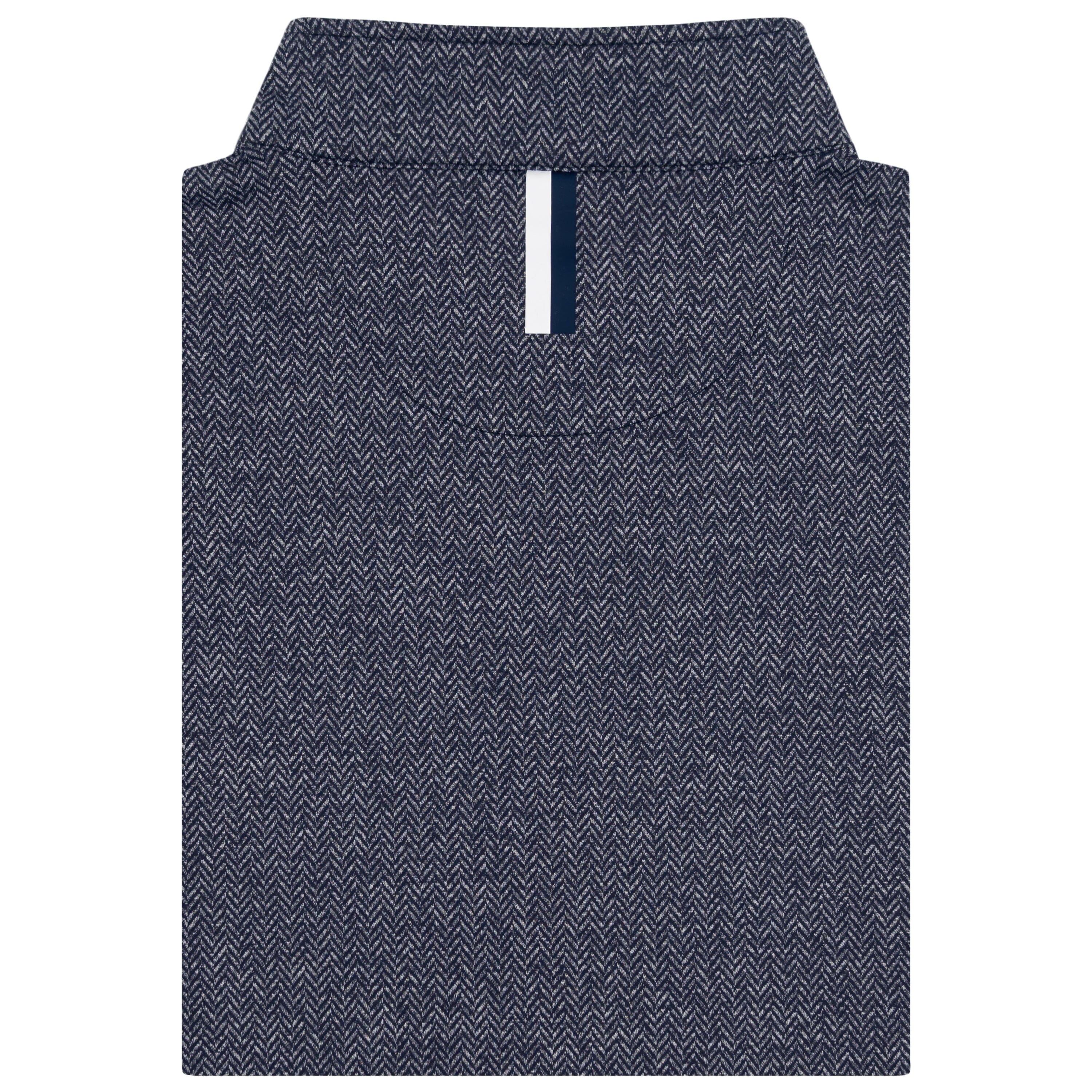 Alternative view of Herringbone Jacquard Performance Q-Zip | The Herringbone - Fleet Navy/White