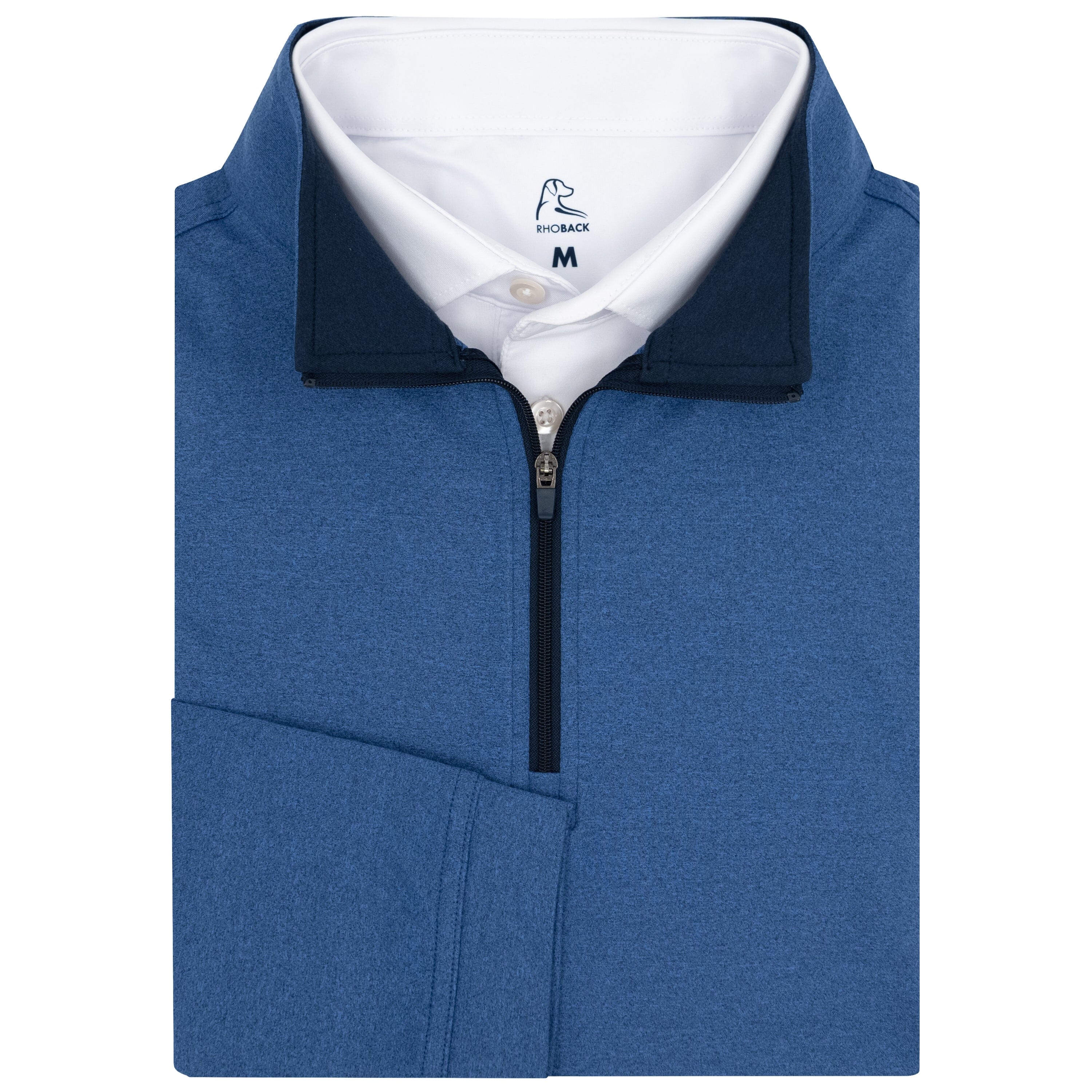 Heather Performance Q-Zip | Heather - Shoal Blue/Bunker Blue