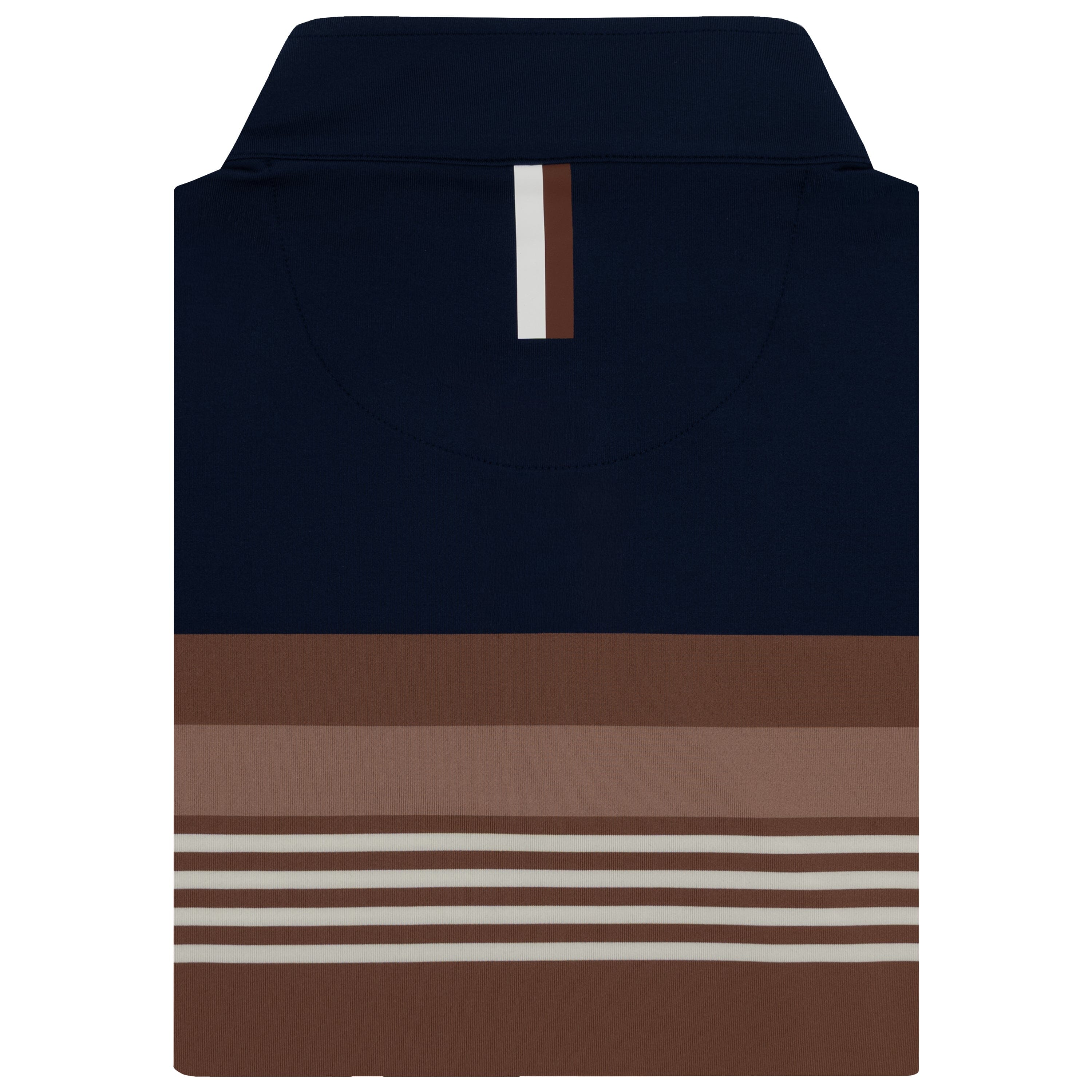 Alternative view of Grady Block Performance Q-Zip | The Grady Block - Saddle Brown/Fleet Navy/Ivory