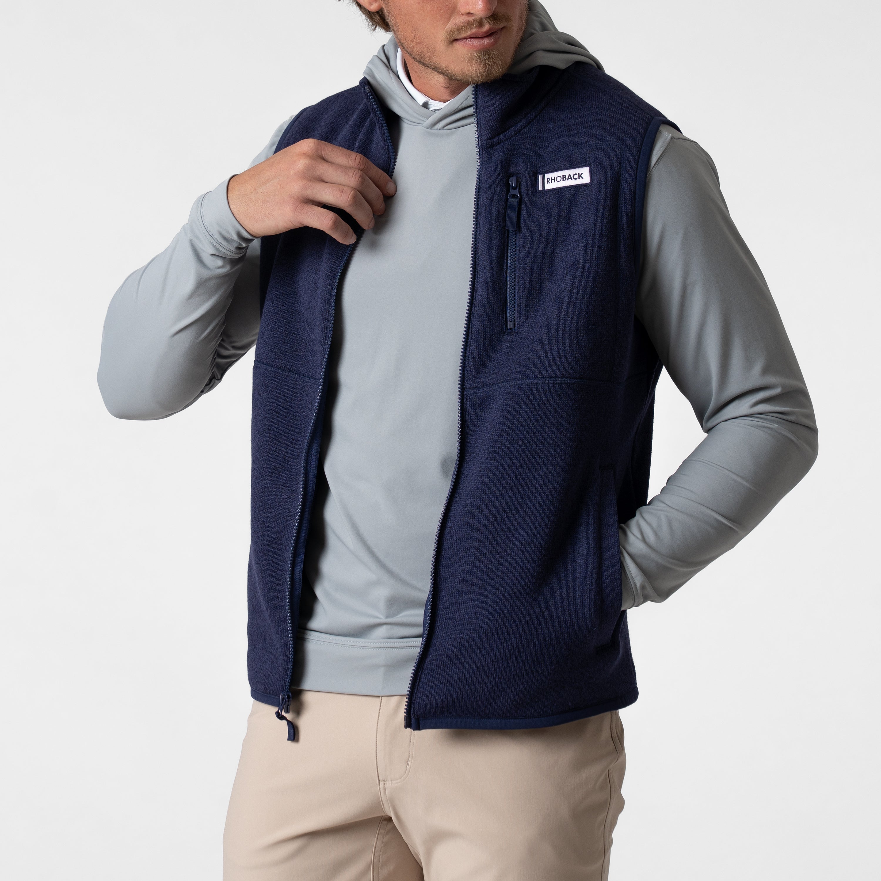 Alternative view of Peak Sweater Fleece Vest | Heather - Fleet Navy/Fleet Navy