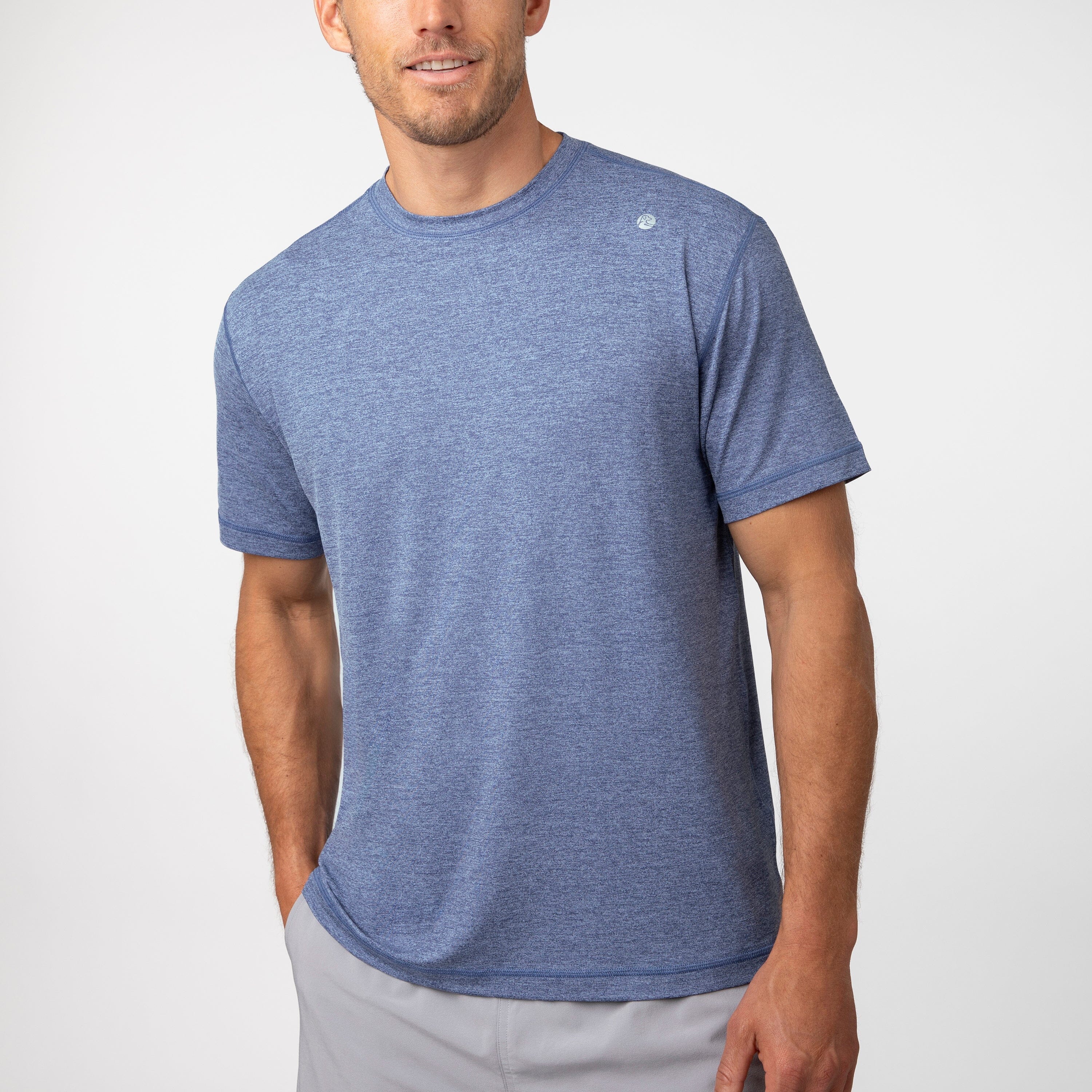 Blitz Tech Tee 2.0 | Heather - Coastal Blue/Oxford Blue