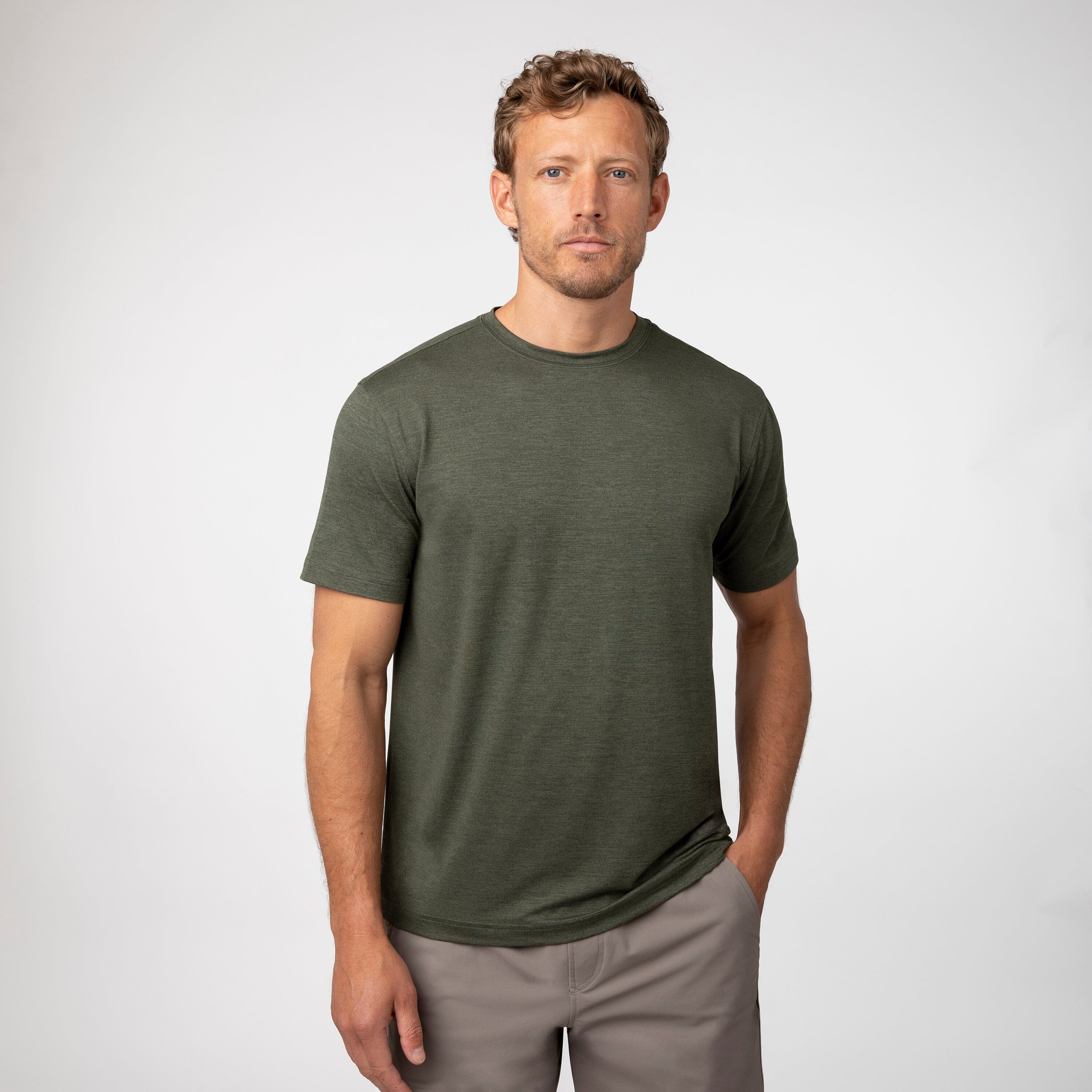 Tailwind Performance Tee | Heather - Dark Olive/Dark Olive