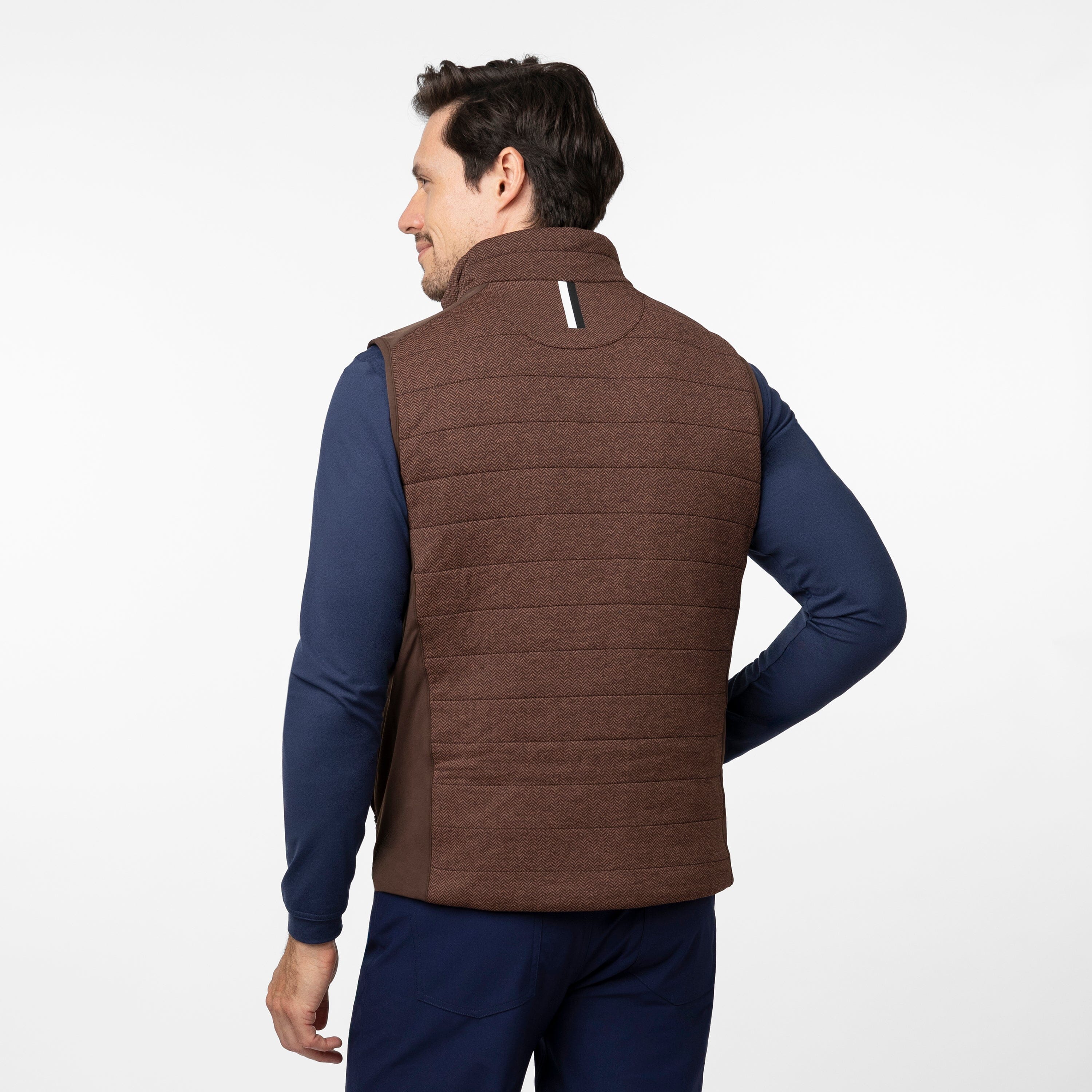 Alternative view of Fulton Performance Vest | The Herringbone Jacquard - Sepia/Cocoa