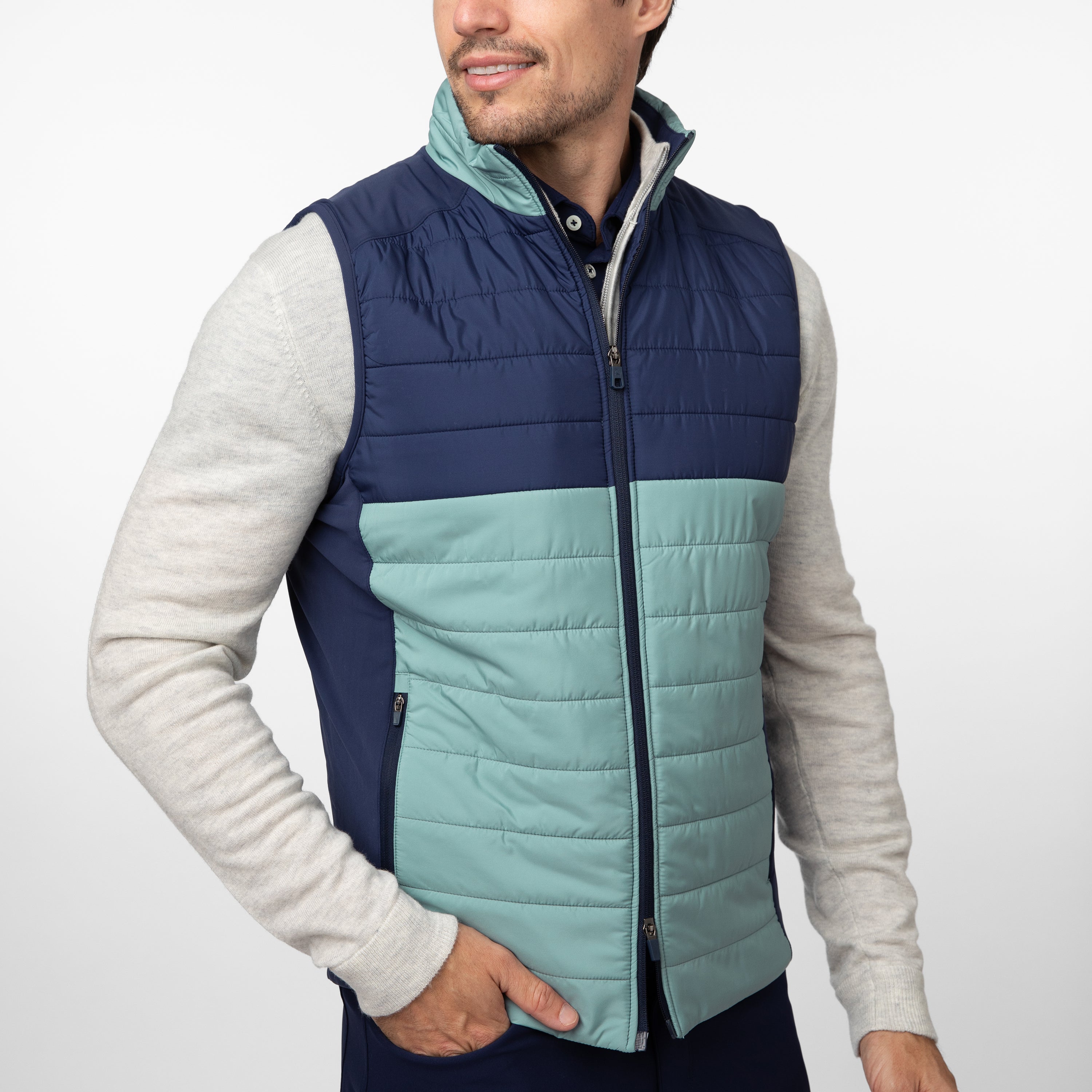 Fulton Performance Vest | Colorblock - Bullfrog Green/Fleet Navy