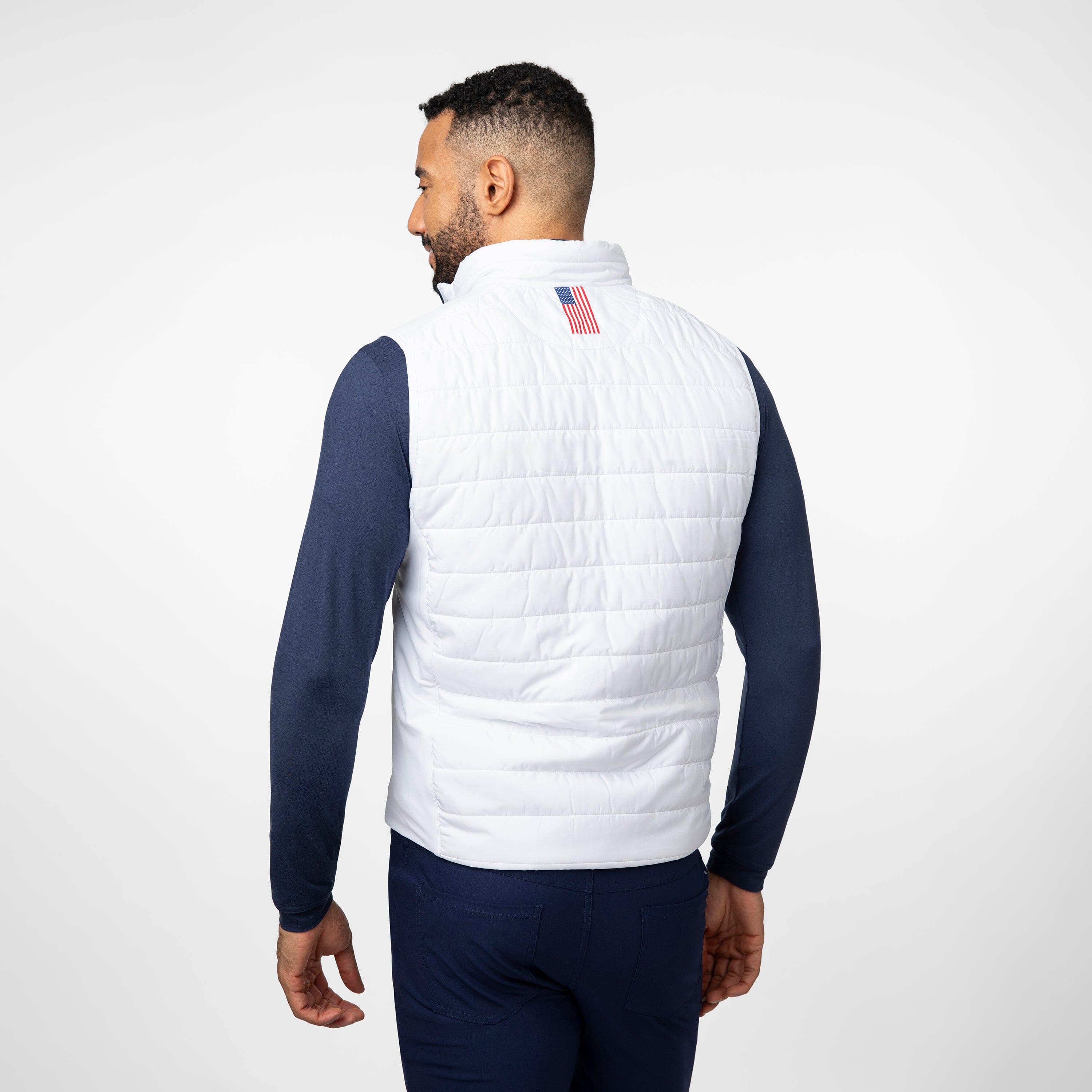 Alternative view of Fulton Performance Vest | Solid - White/Fleet Navy - USA
