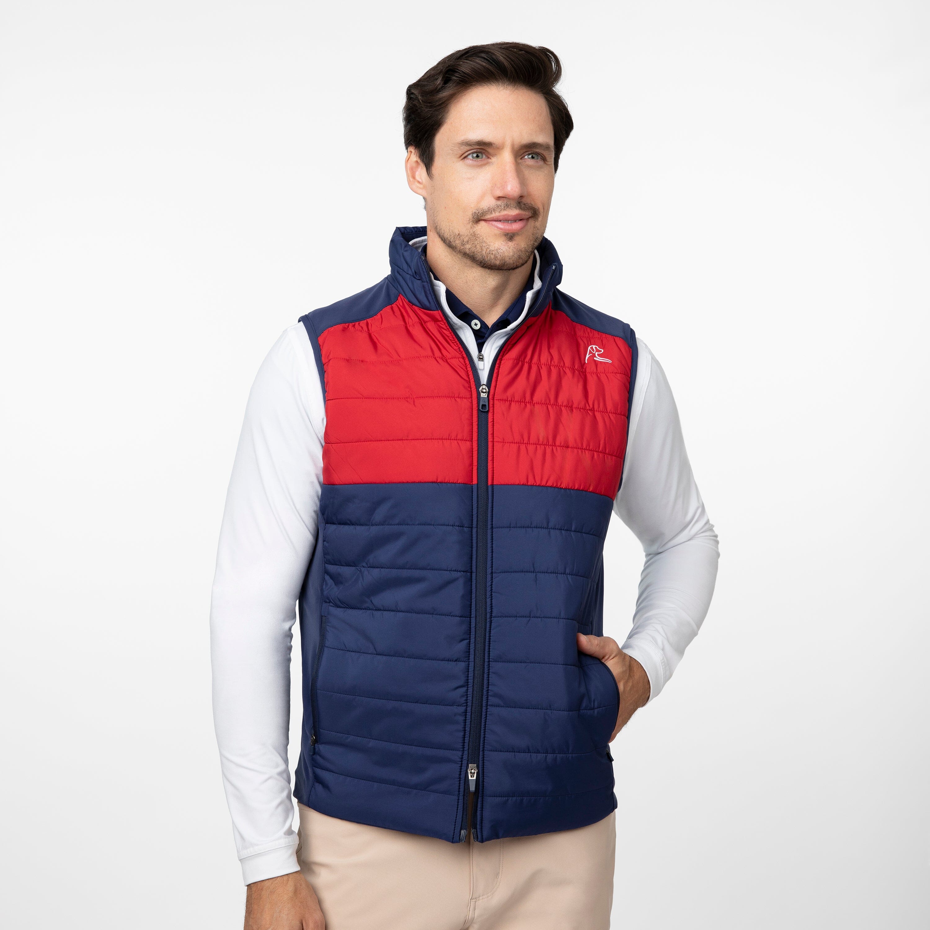 Fulton Performance Vest | Colorblock - Fleet Navy/Cardinal Red - USA