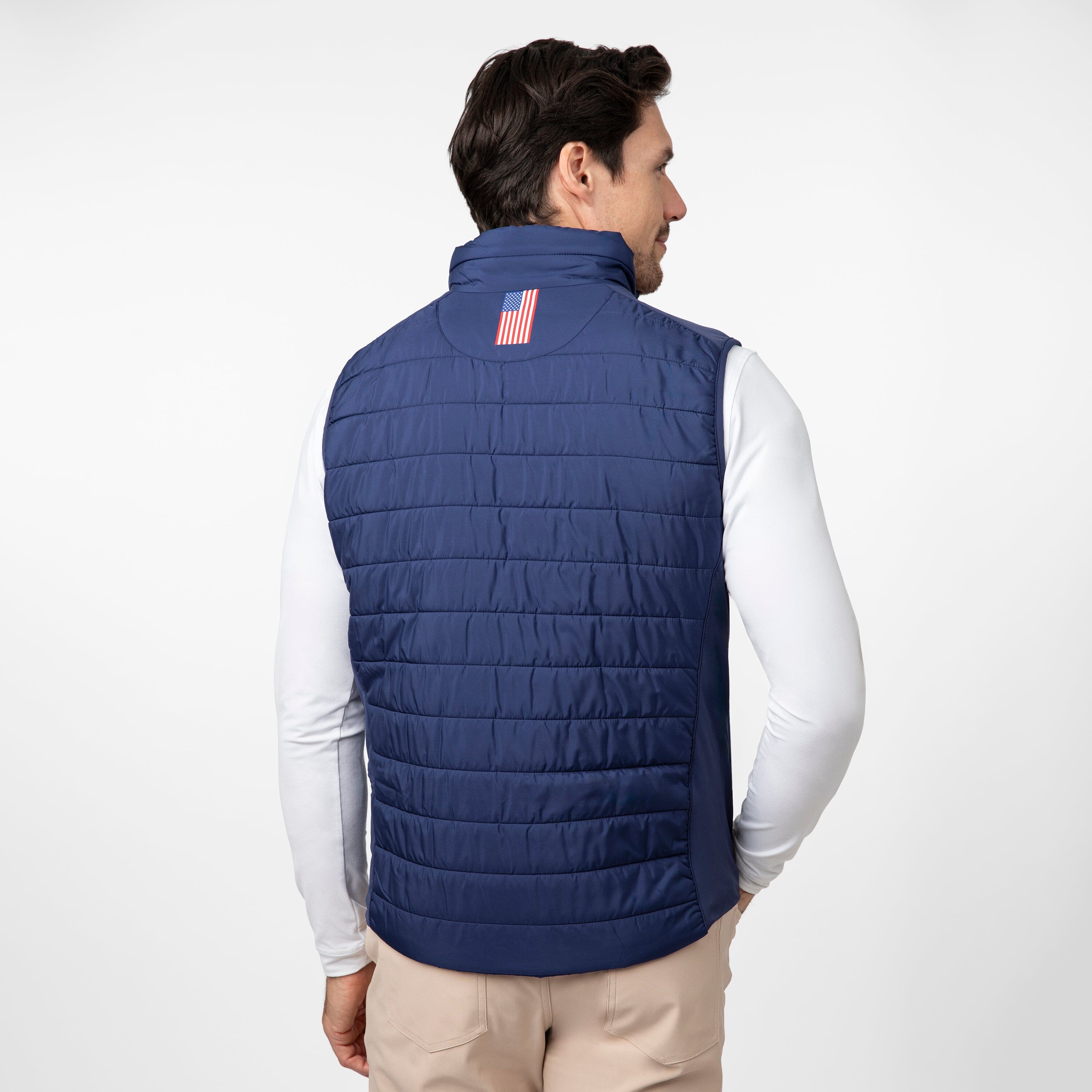 Alternative view of Fulton Performance Vest | Colorblock - Fleet Navy/Cardinal Red - USA