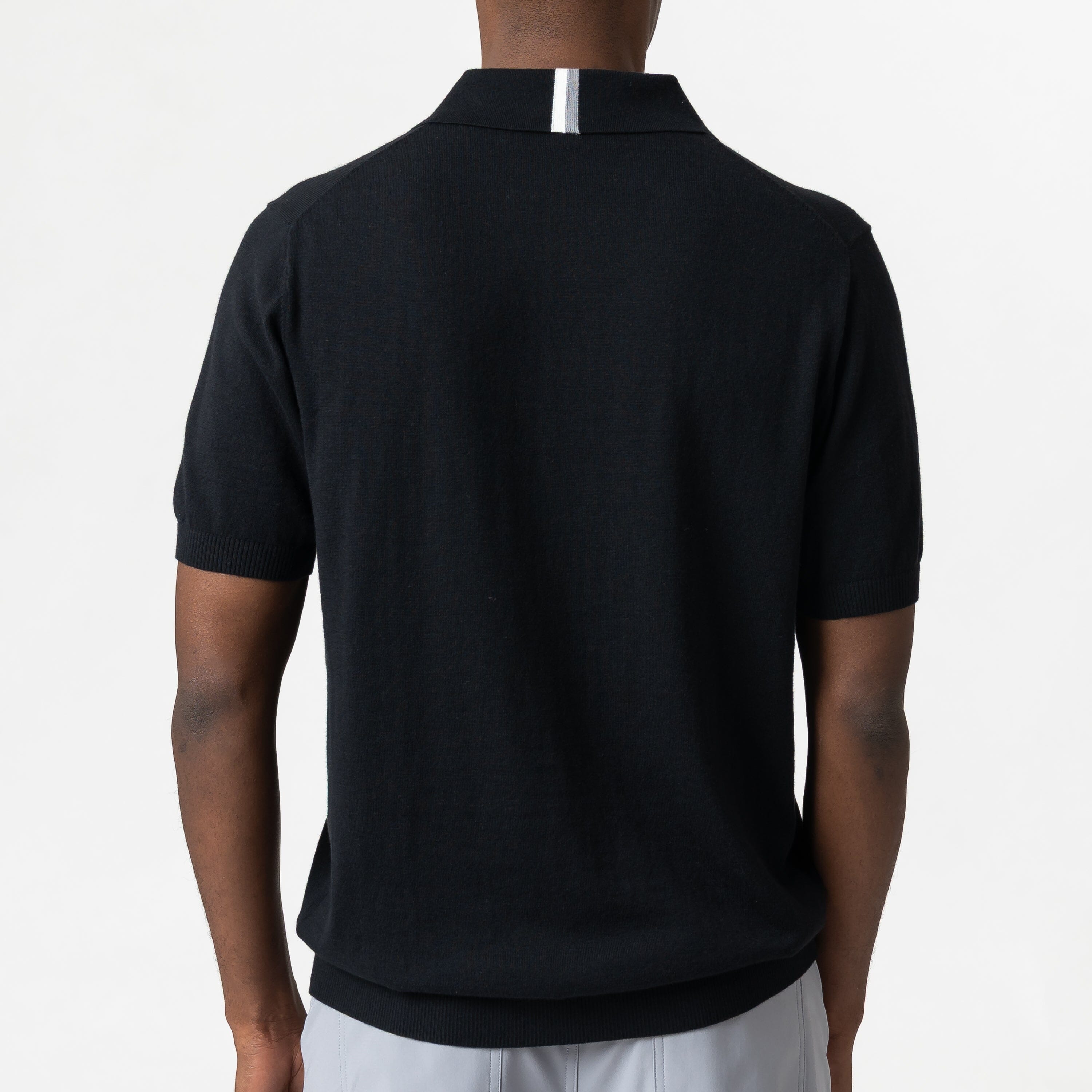 Alternative view of Harbor Stretch Sweater Polo | Solid - Midnight Black