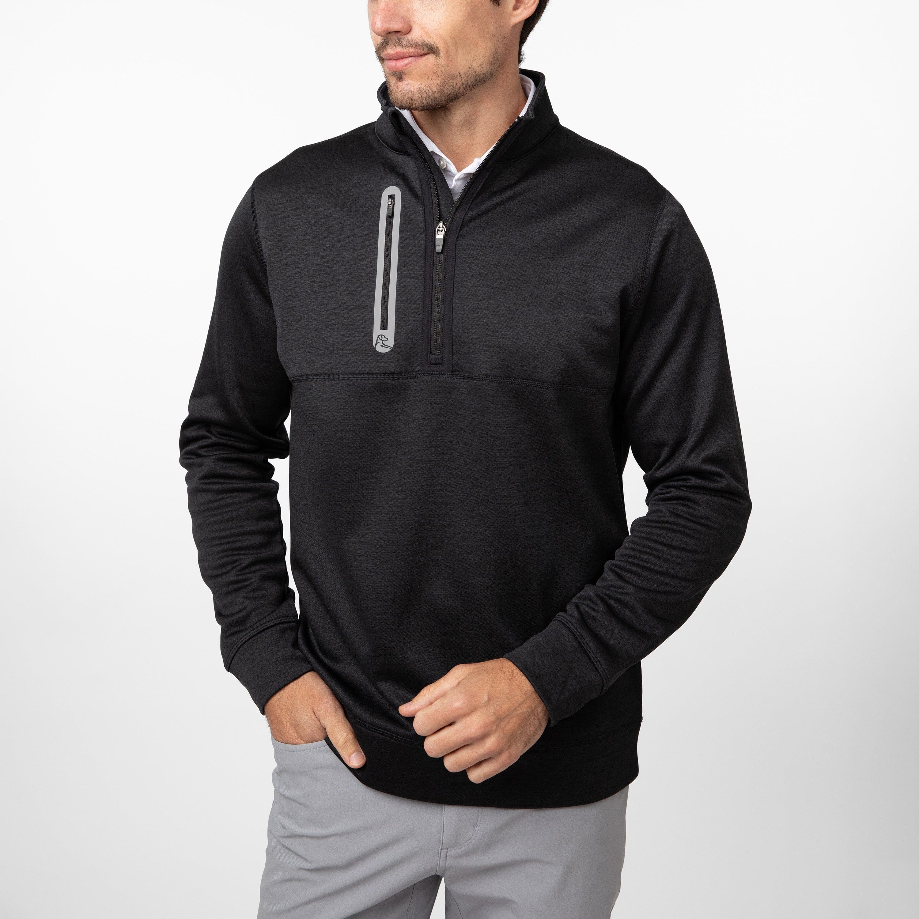 Knoll Performance Half-Zip | Heather - Midnight Black/Midnight Black