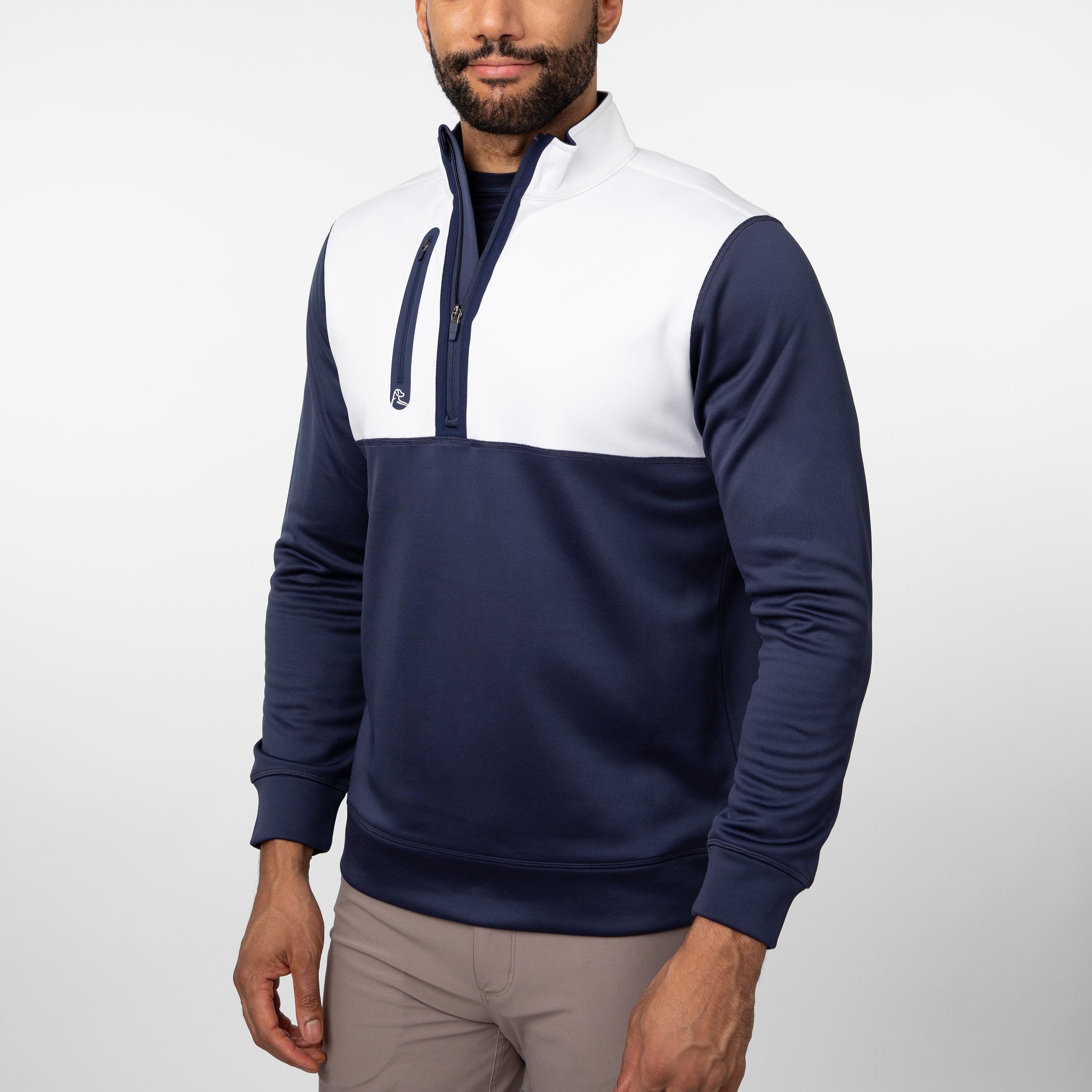 Alternative view of Knoll Performance Half-Zip | Colorblock - Fleet Navy/White