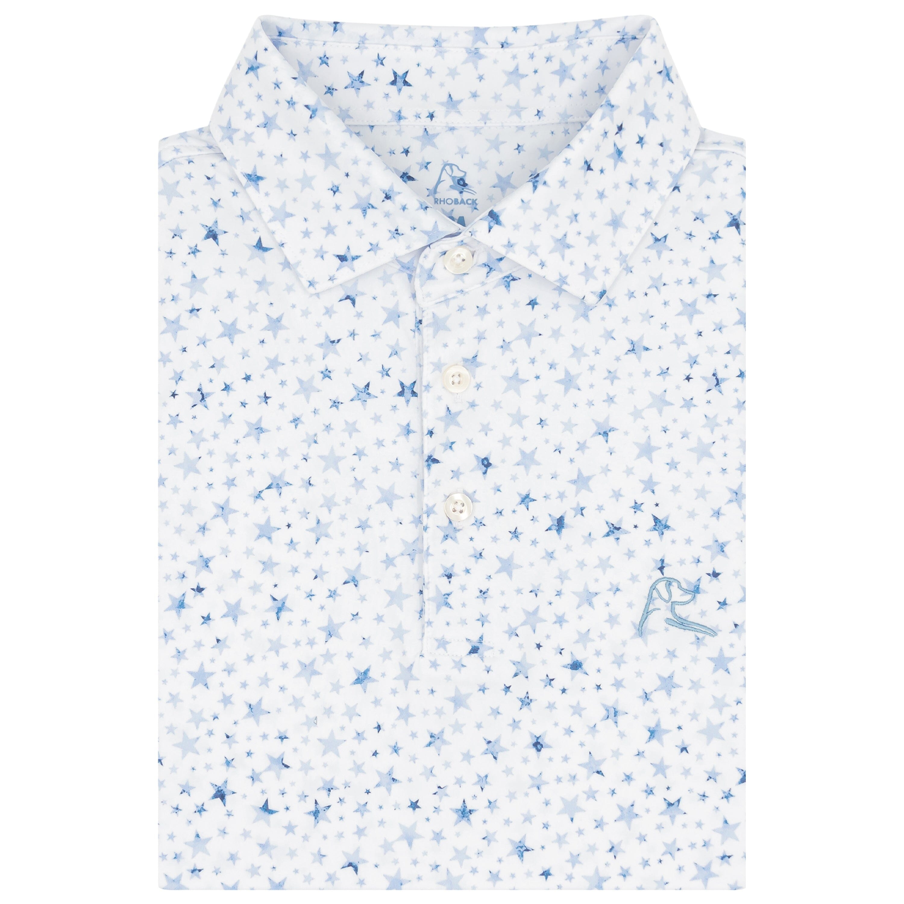 The North Star | Performance Polo | The North Star - White/Baby Blue