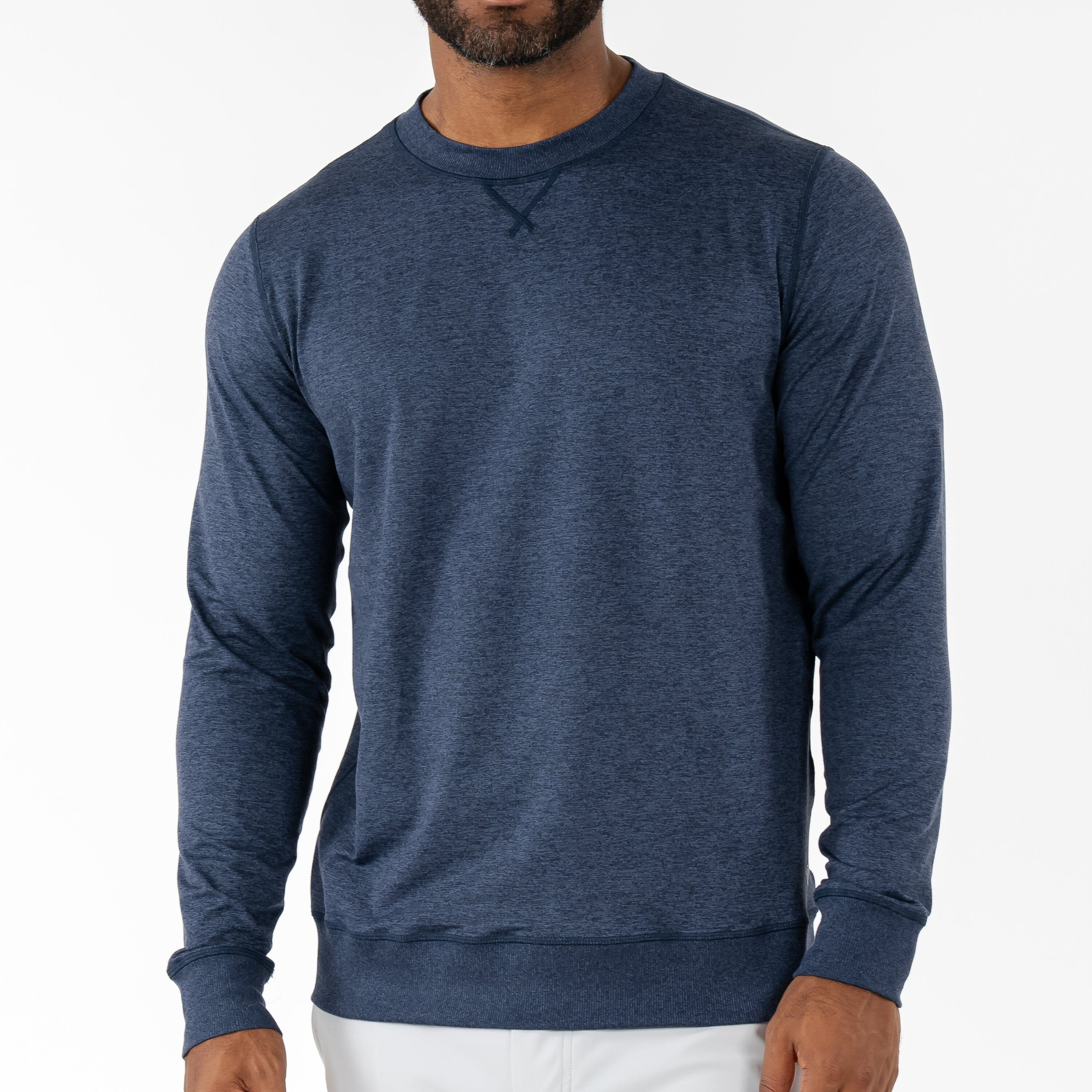 Pace Performance Crew | Heather - Fleet Navy/Annapolis Blue