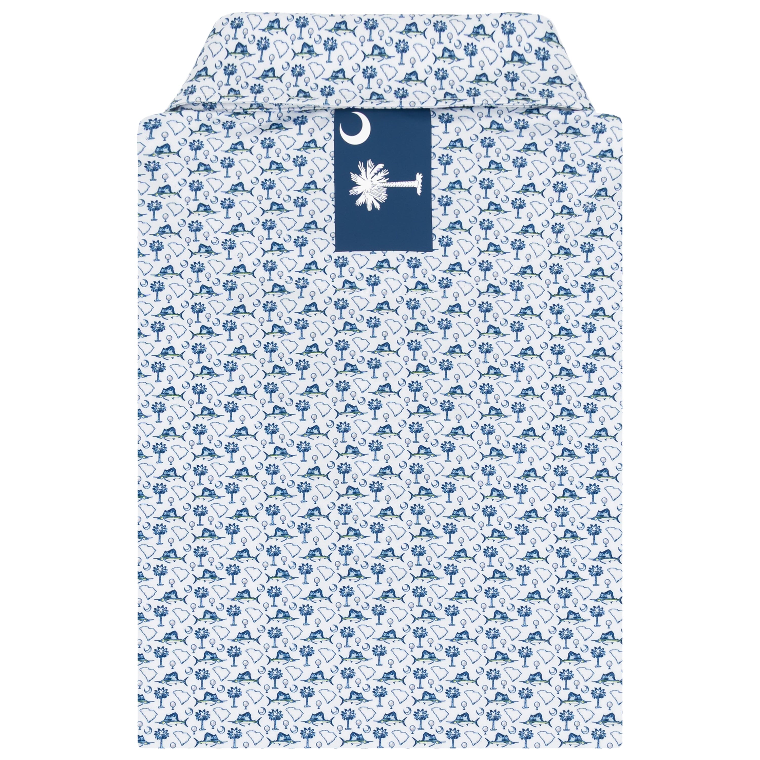 Alternative view of The Palmetto Catch | Performance Polo | The Palmetto Catch - White/Fleet Navy - SC