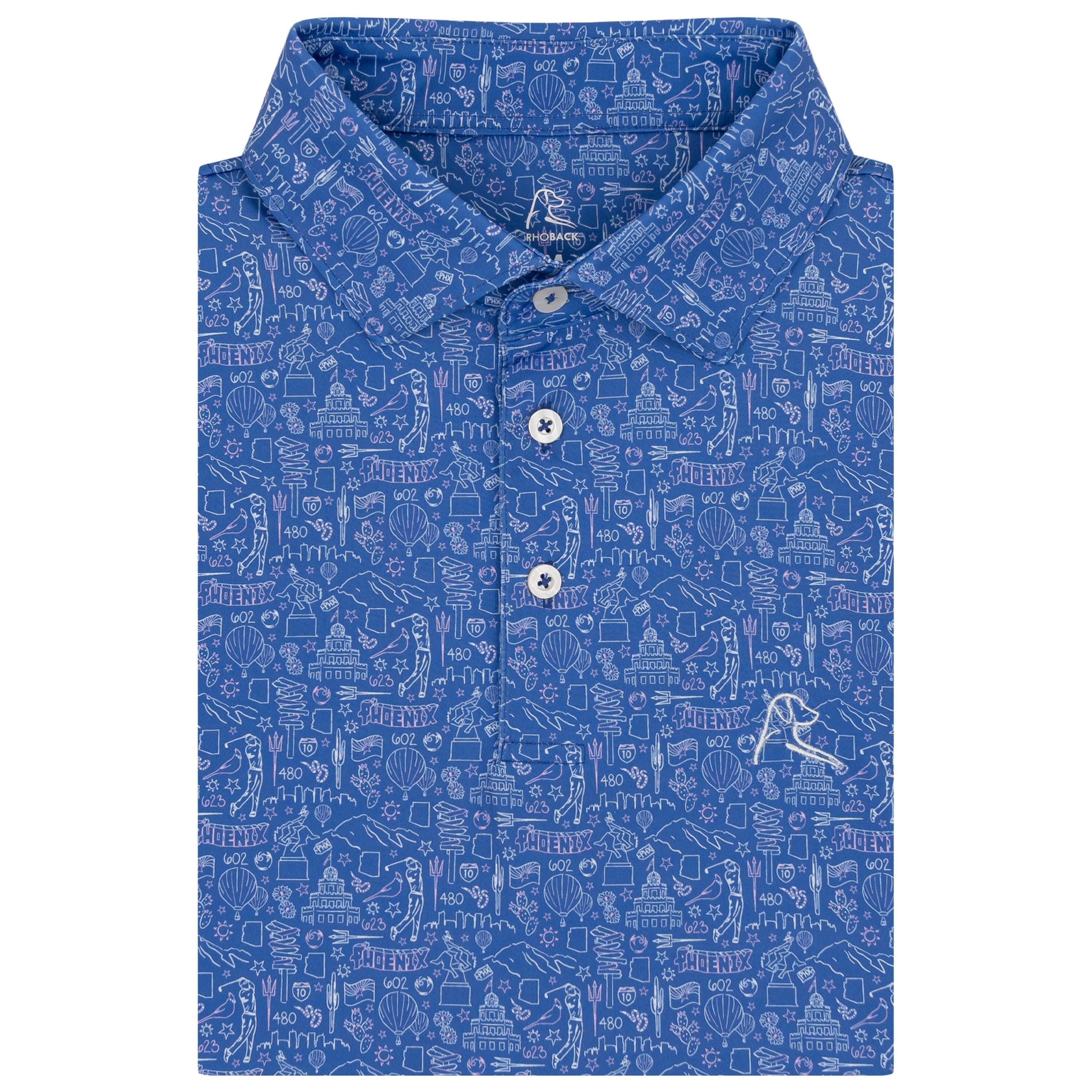 The PHX | Performance Polo | The PHX - Bunker Blue/White