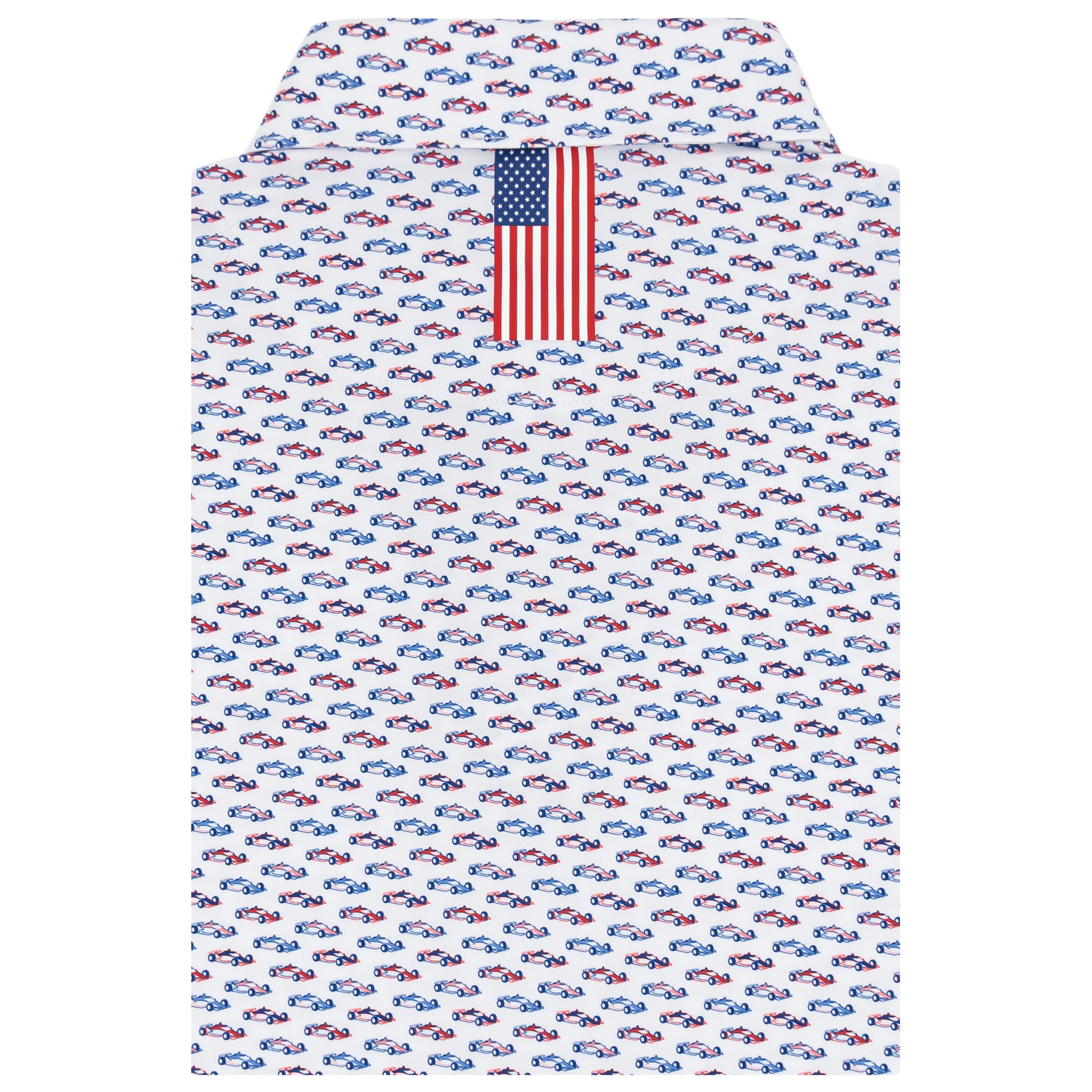 Alternative view of The Real Fast, Real Left | Performance Polo | The Real Fast, Real Left - White/Classic Red - USA