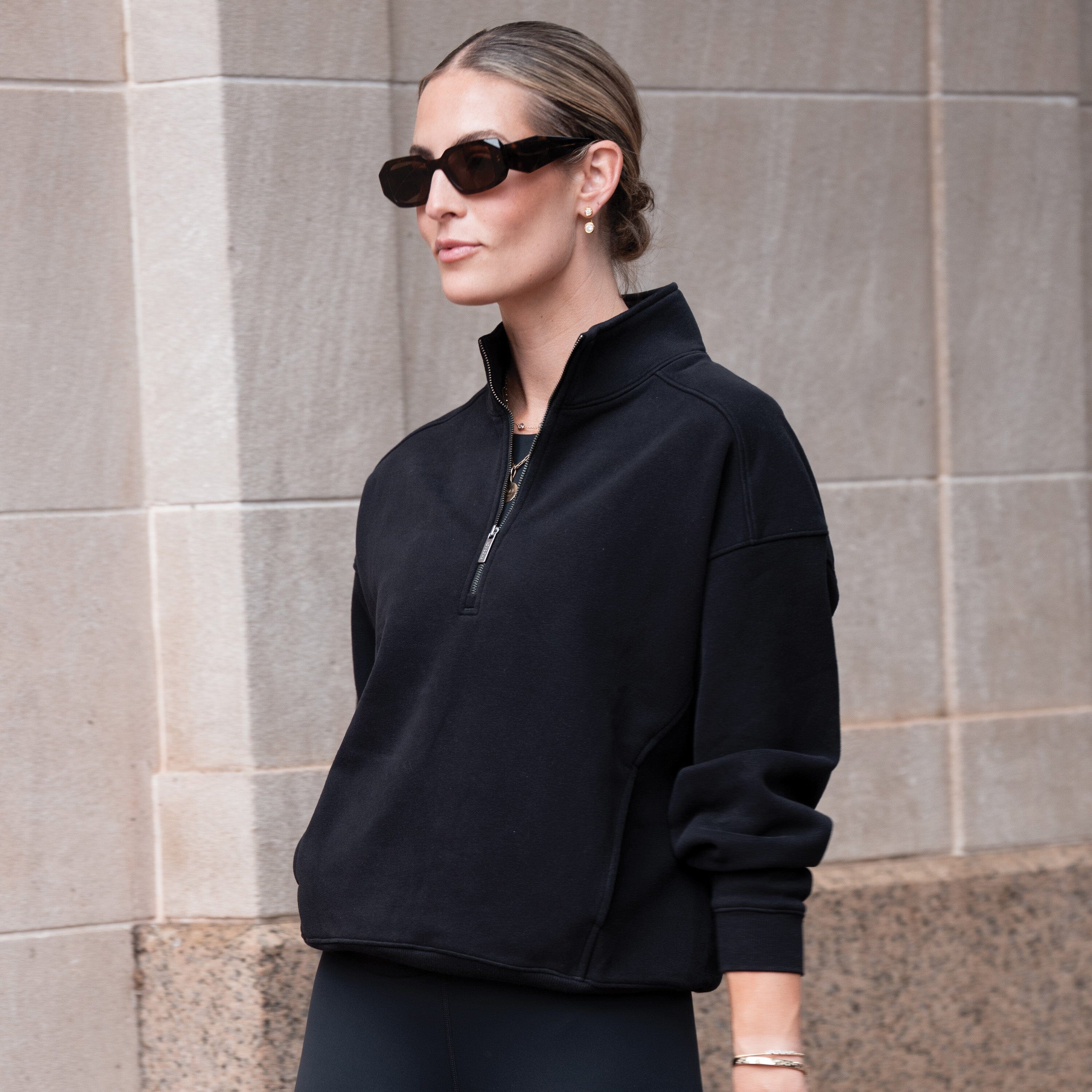 Serenity Half-Zip | Solid - Midnight Black