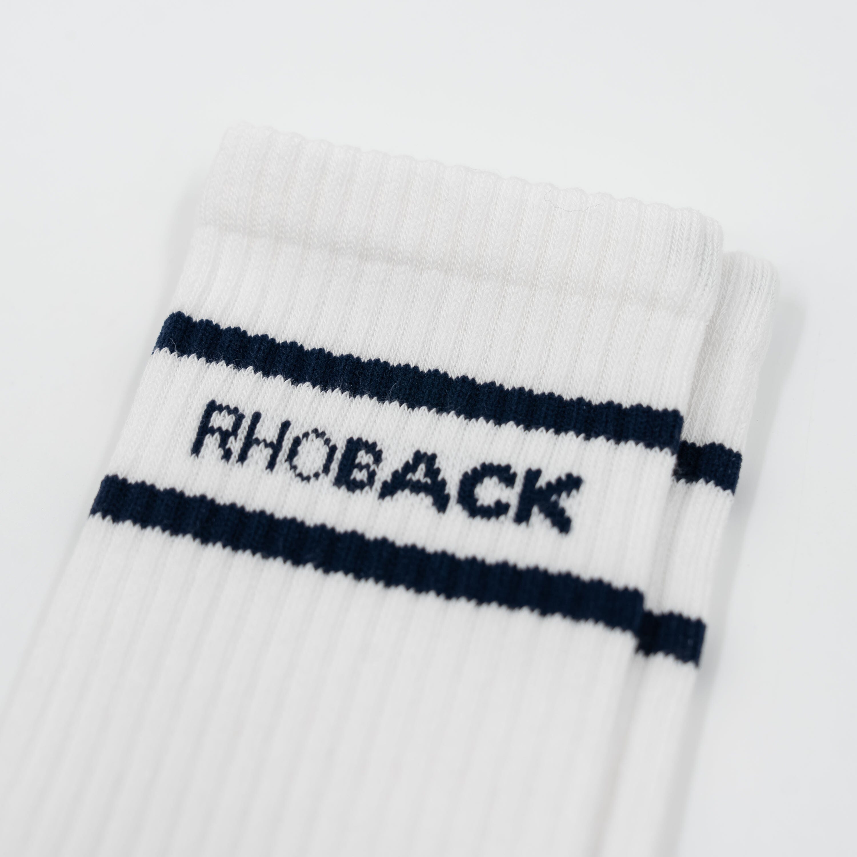 Alternative view of Stratus Performance Crew Socks | Solid - White - Fleet Navy/Fleet Navy