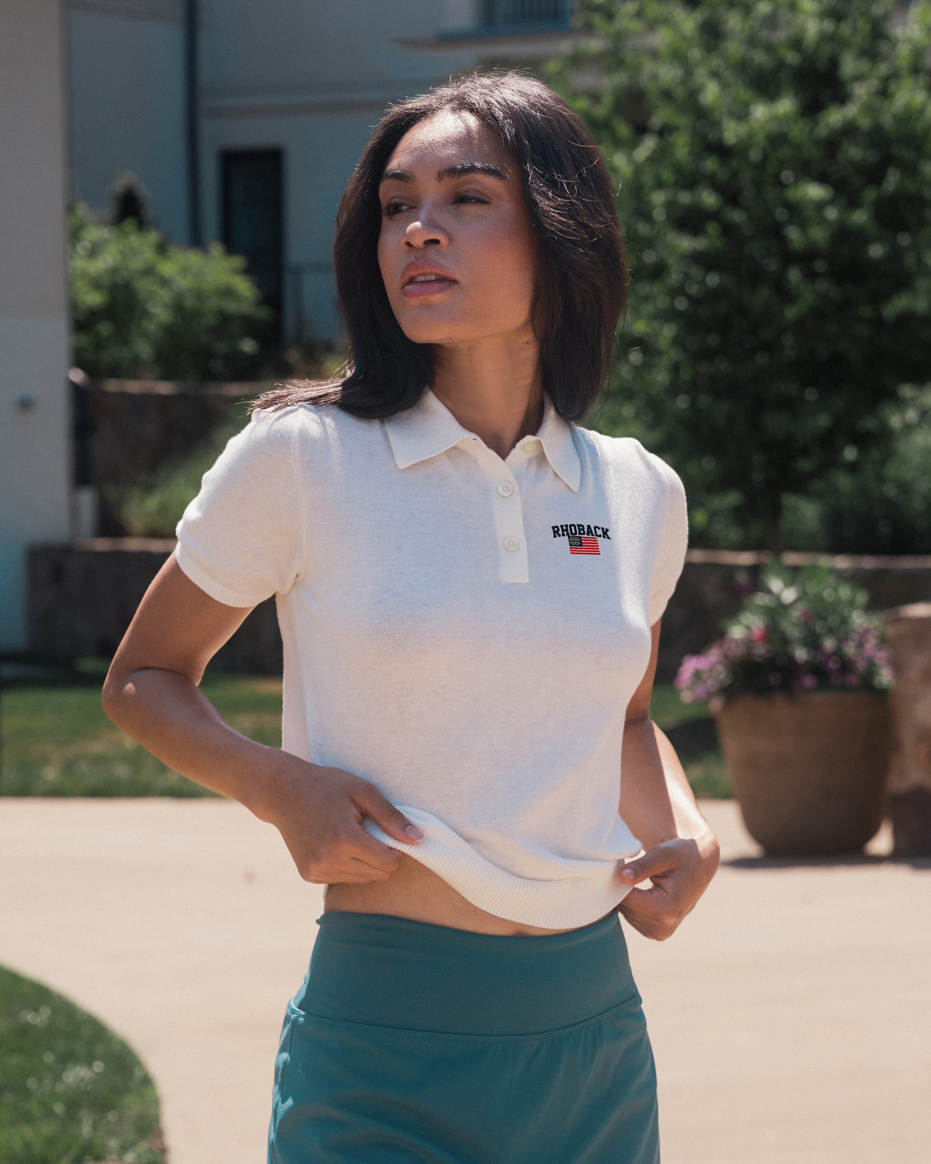 Harbor Sweater Polo | Solid - Ivory - RHBCK FLAG 2