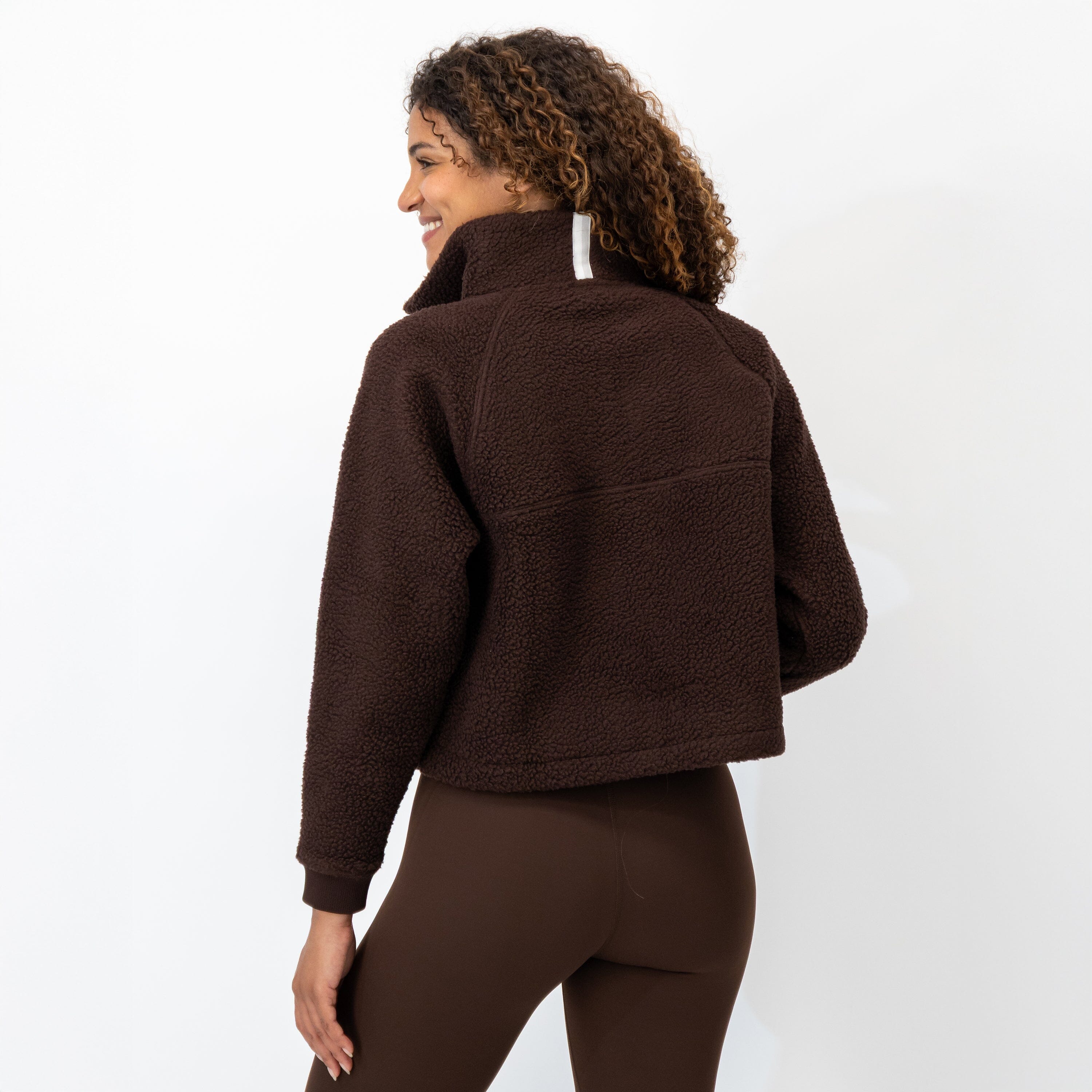 Alternative view of Rivanna Fleece Pullover | Solid - Cocoa