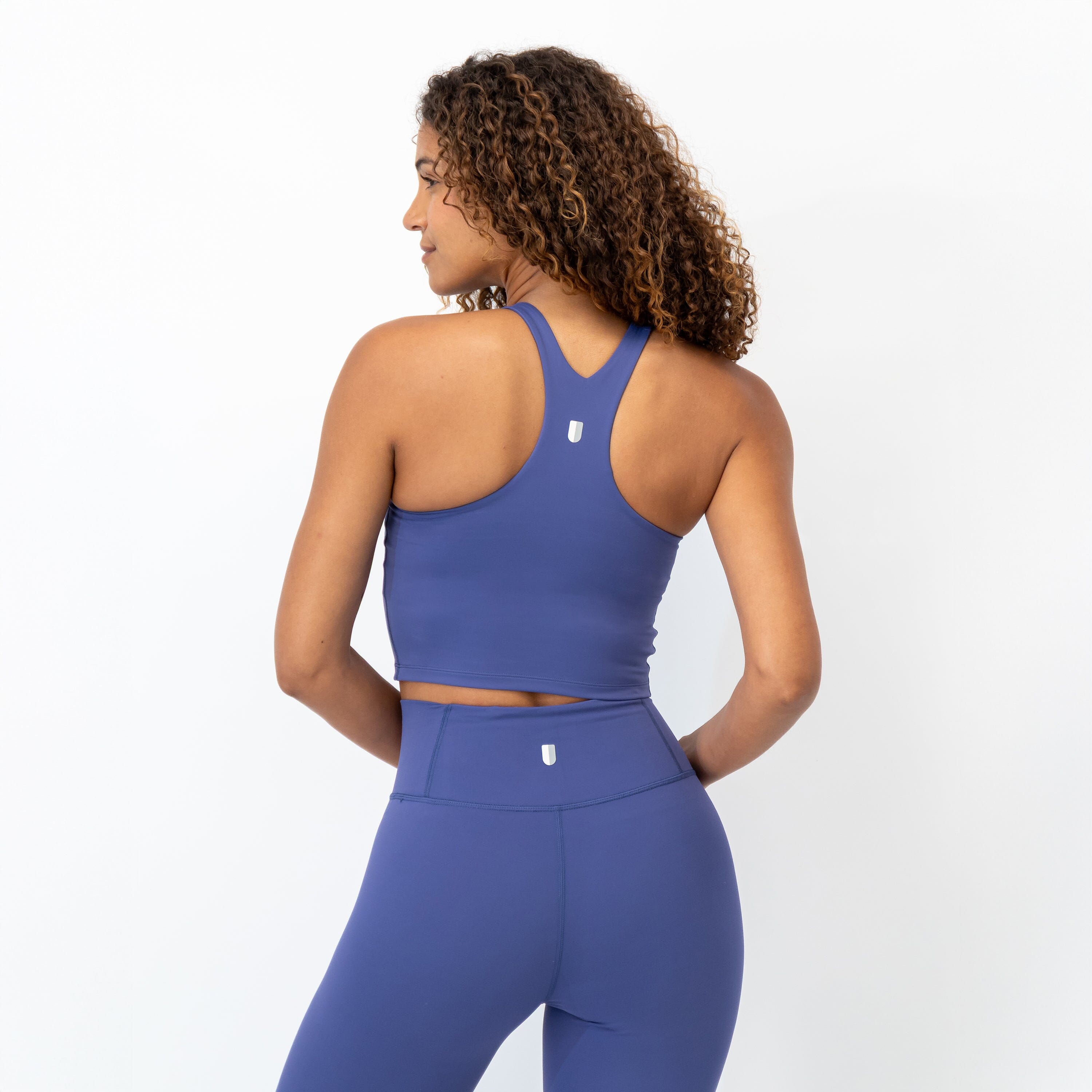 Alternative view of Vista Crop Tank | Solid - Flag Blue
