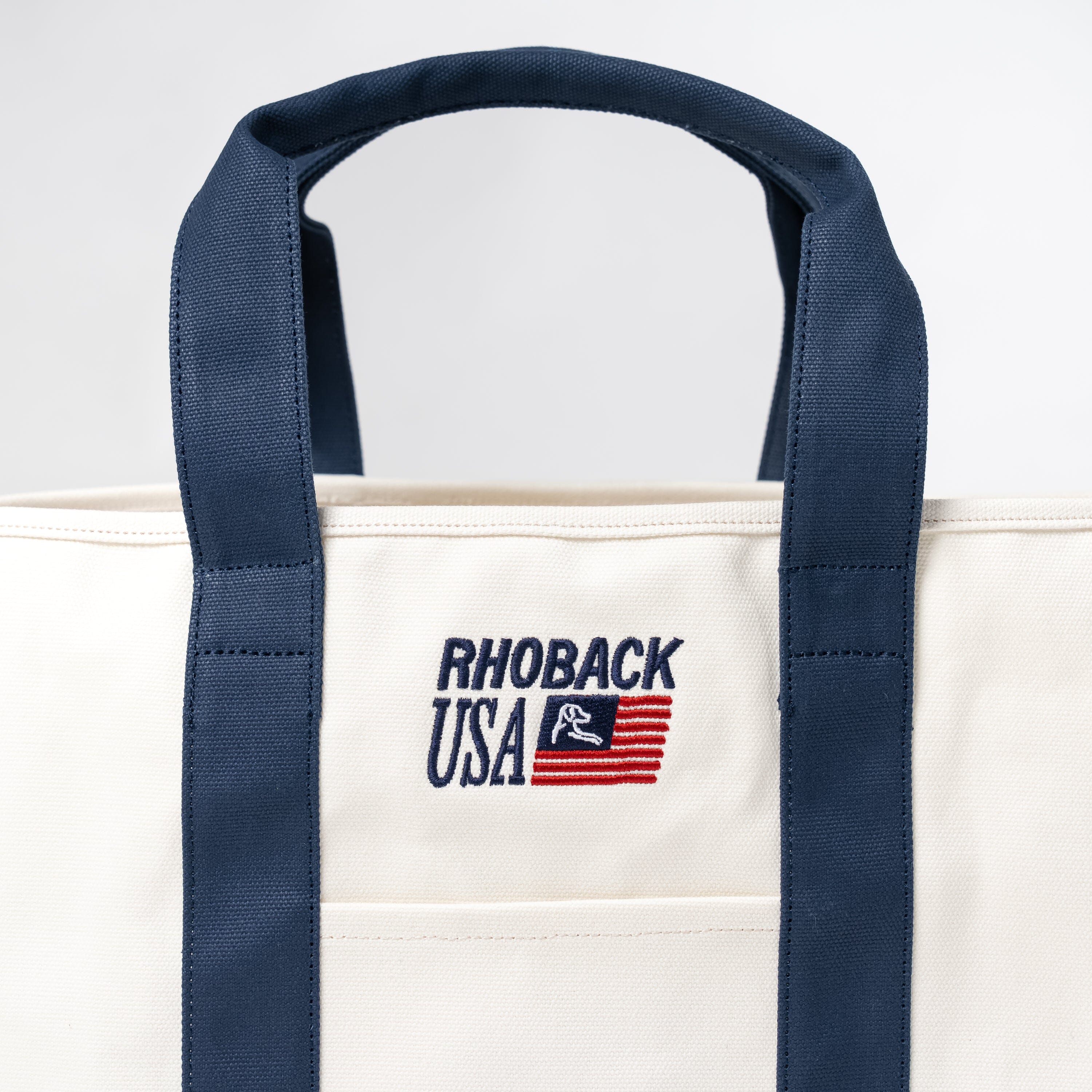 Alternative view of Easy-Go Canvas Tote | Solid - Ivory/Fleet Navy - 1990