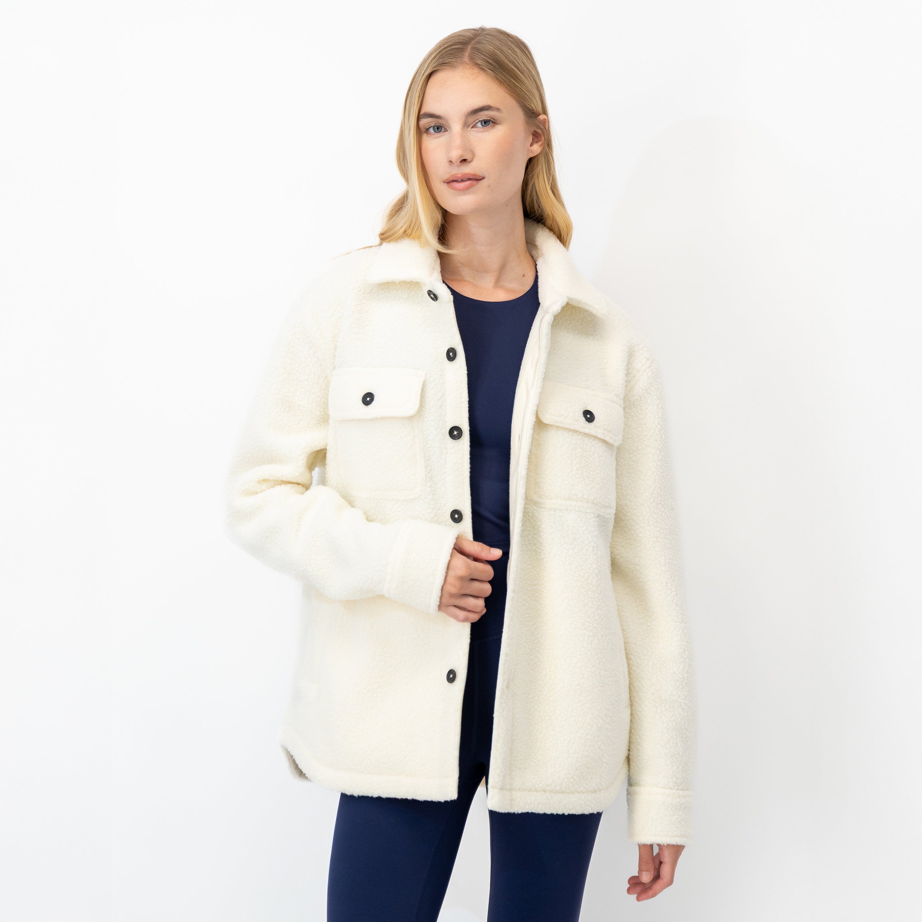 Alternative view of Summit Fleece Shirt Jacket | Solid - Ivory (Women)