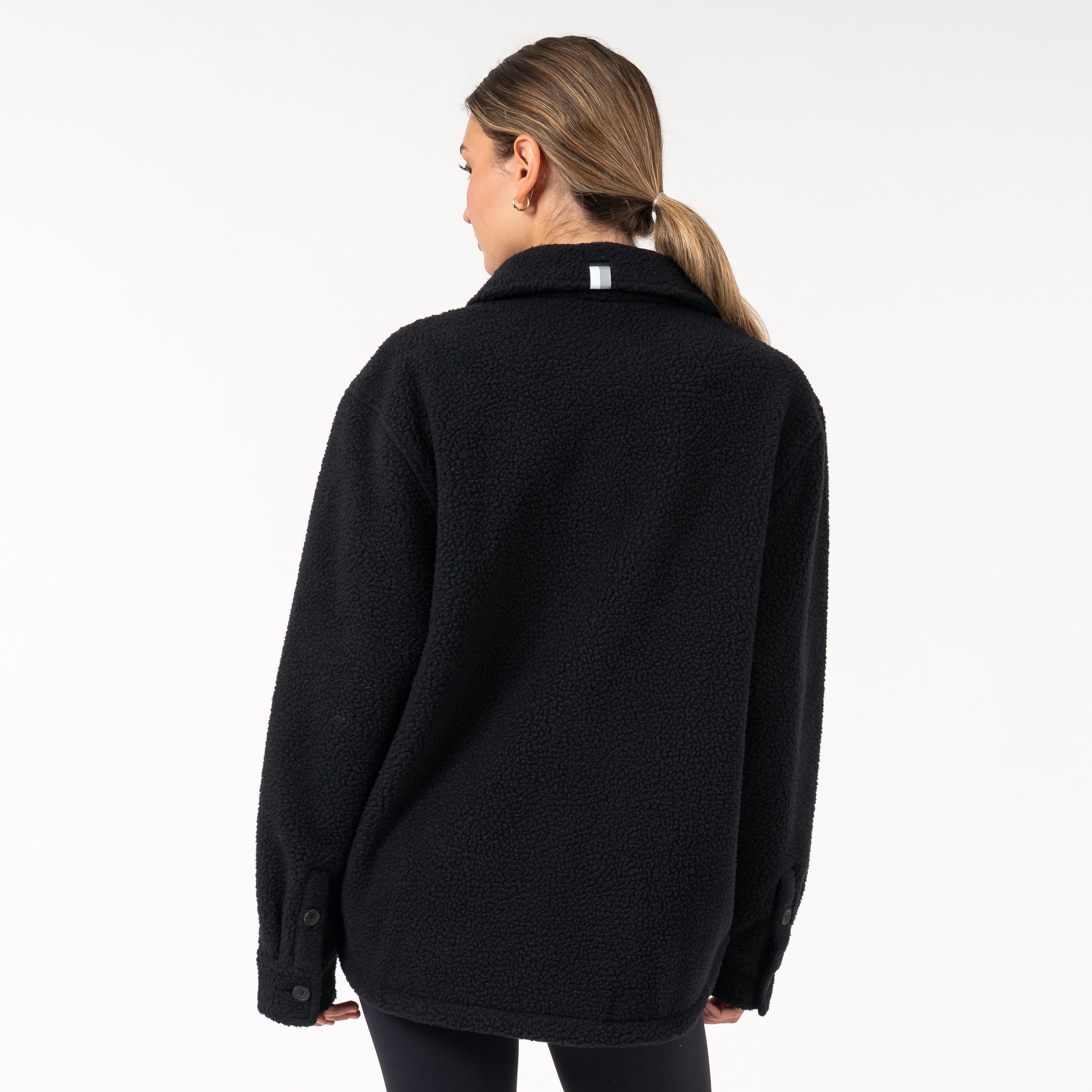 Alternative view of Summit Fleece Shirt Jacket | Solid - Midnight Black (Women)
