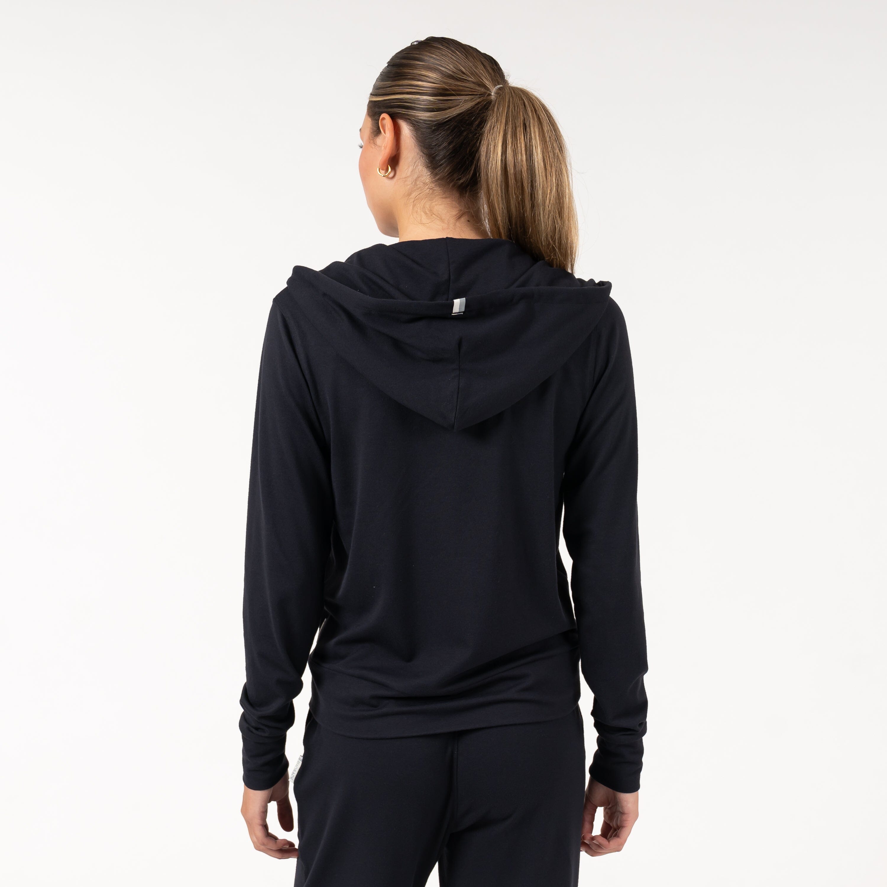 Alternative view of Tempo Full-Zip Hoodie | Solid - Midnight Black