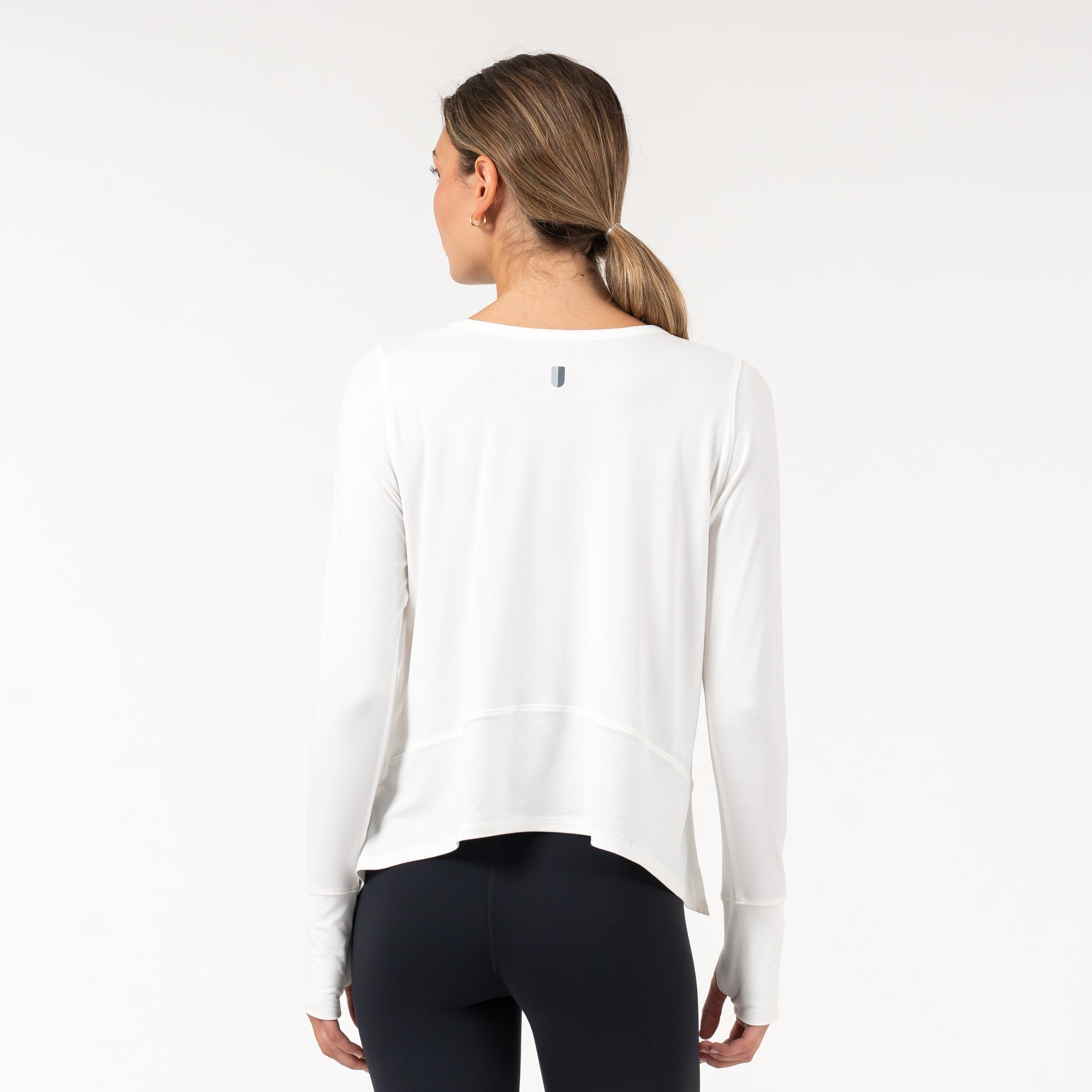 Alternative view of Drift Long Sleeve Flowy Tee | Solid - White