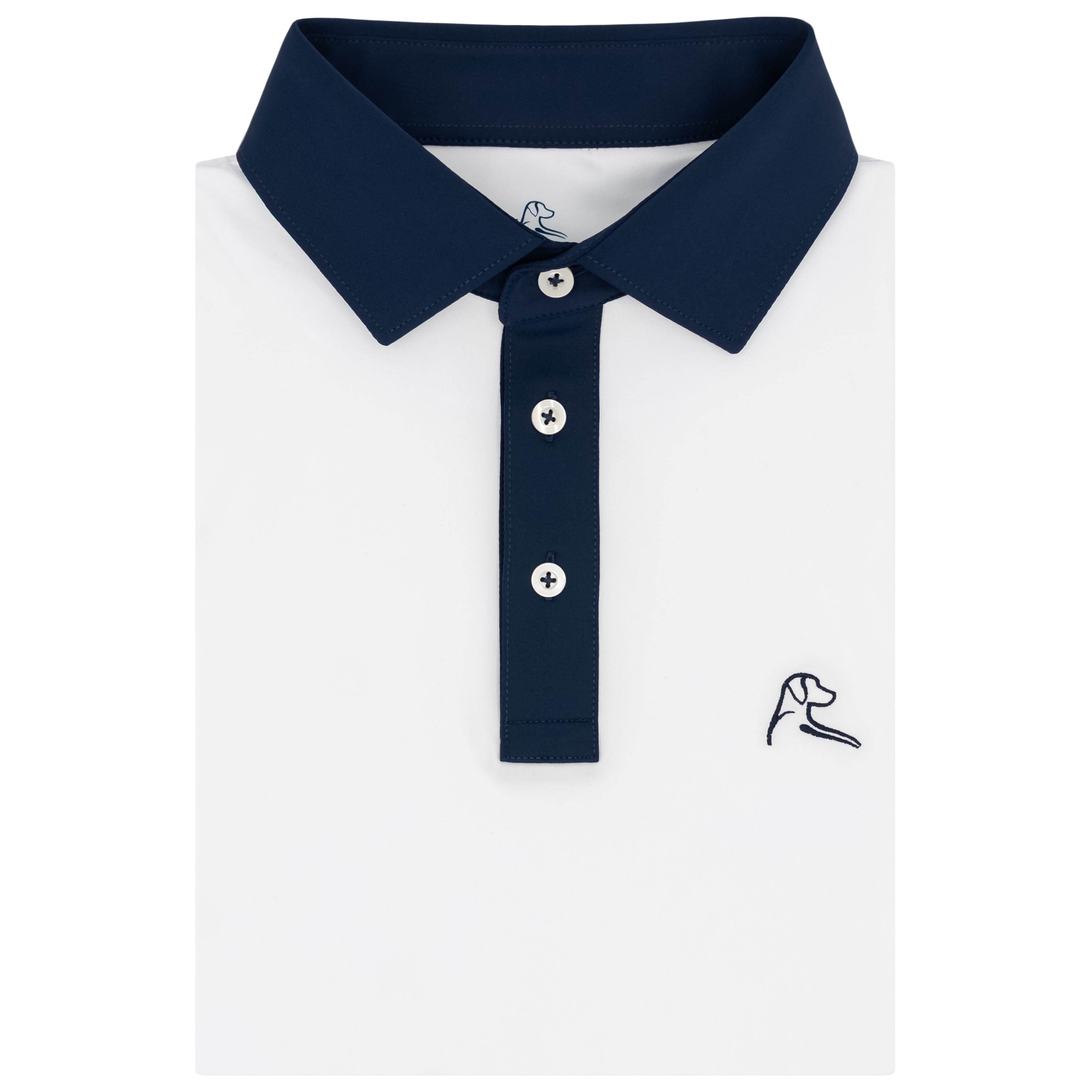 Solid - USA | Performance Polo | Solid - White/Fleet Navy - USA