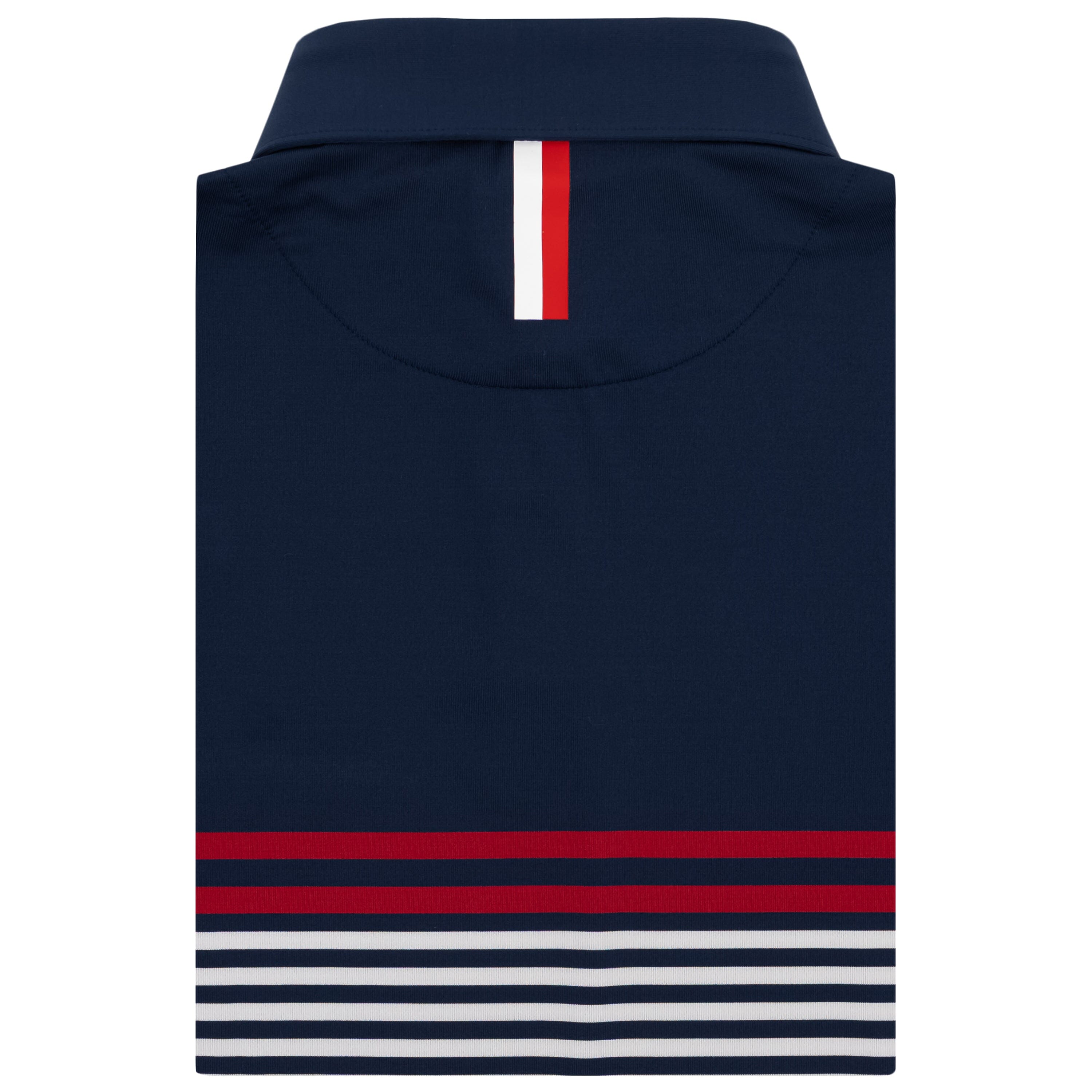 Alternative view of The Storm Stripe | Performance Polo | The Storm Stripe - Fleet Navy/White/Cardinal Red