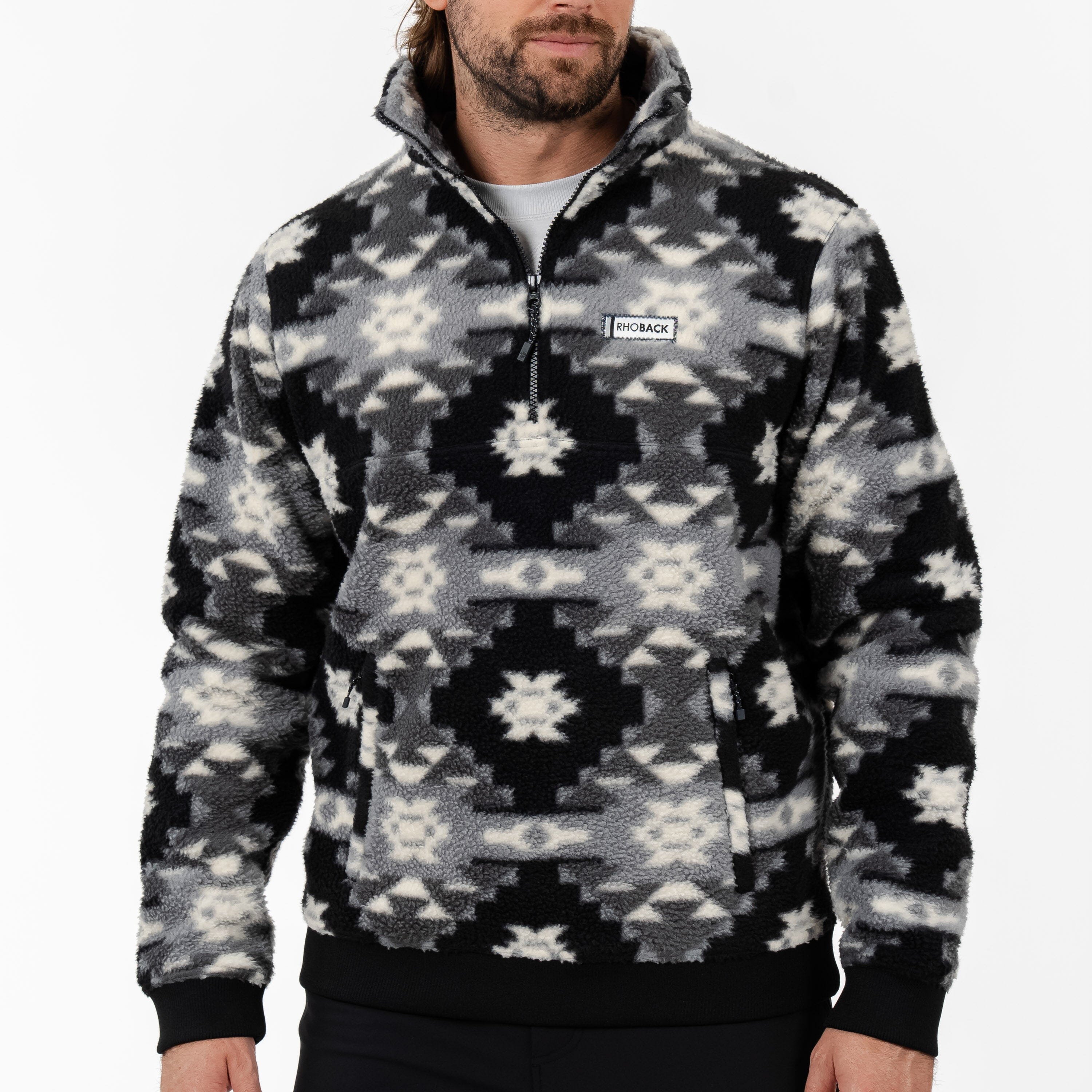 Alternative view of Summit Fleece Pullover | The Jackson - Midnight Black/Thunder Grey