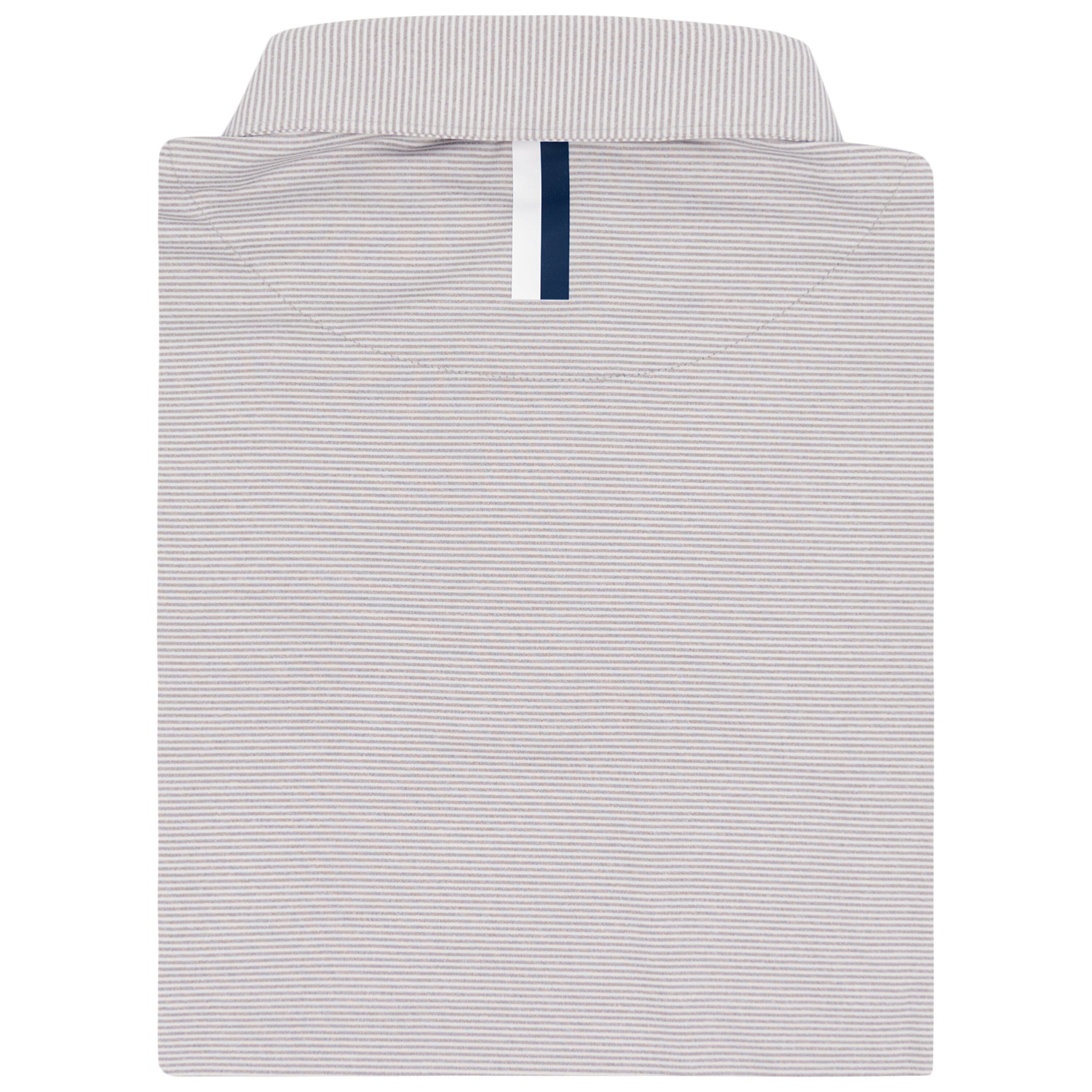 Alternative view of The Whaler Heather Stripe | Long Sleeve Performance Polo | The Whaler Heather Stripe - Lunar Grey/White