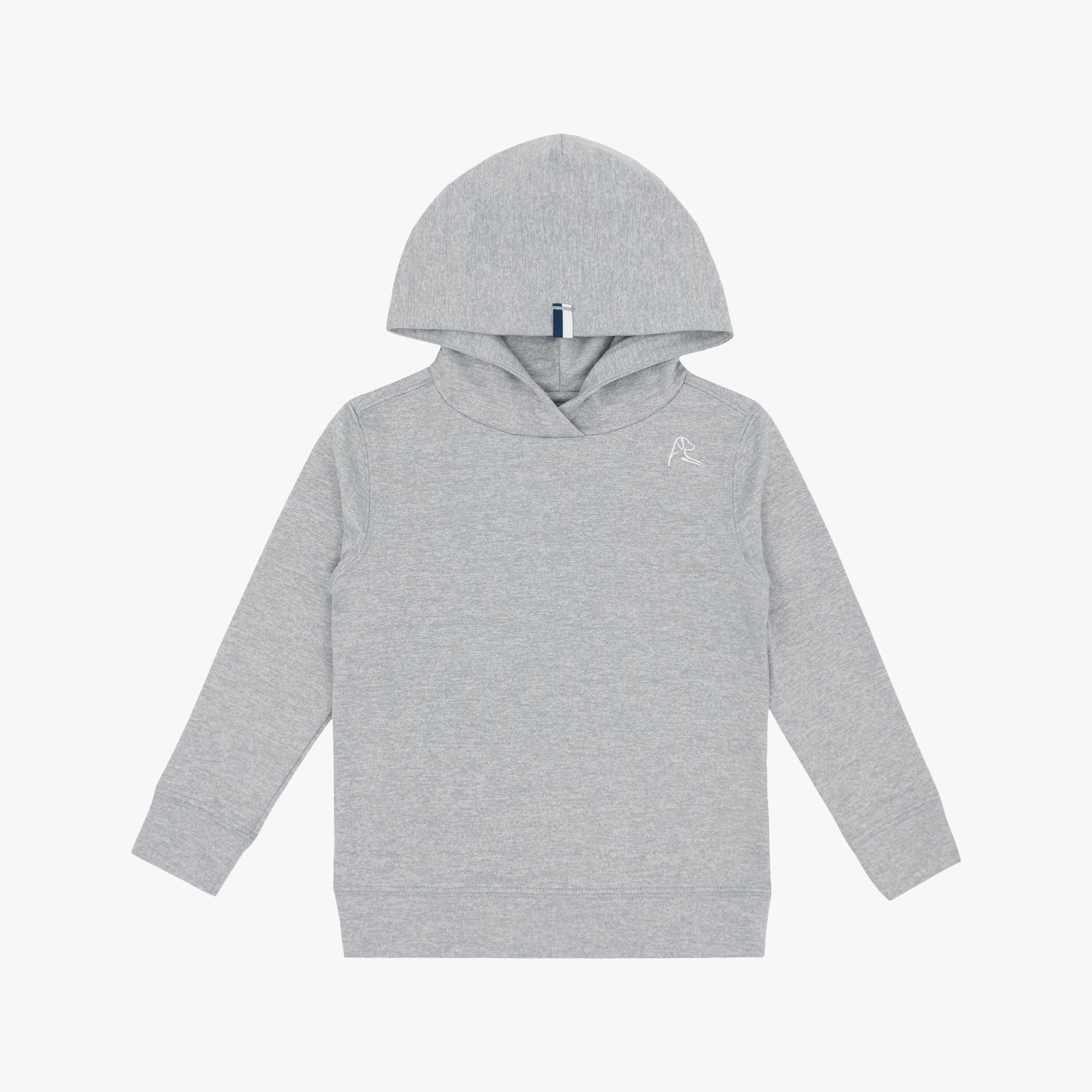 Lil' Hesi Performance Hoodie | Heather - Stainless Steel/White