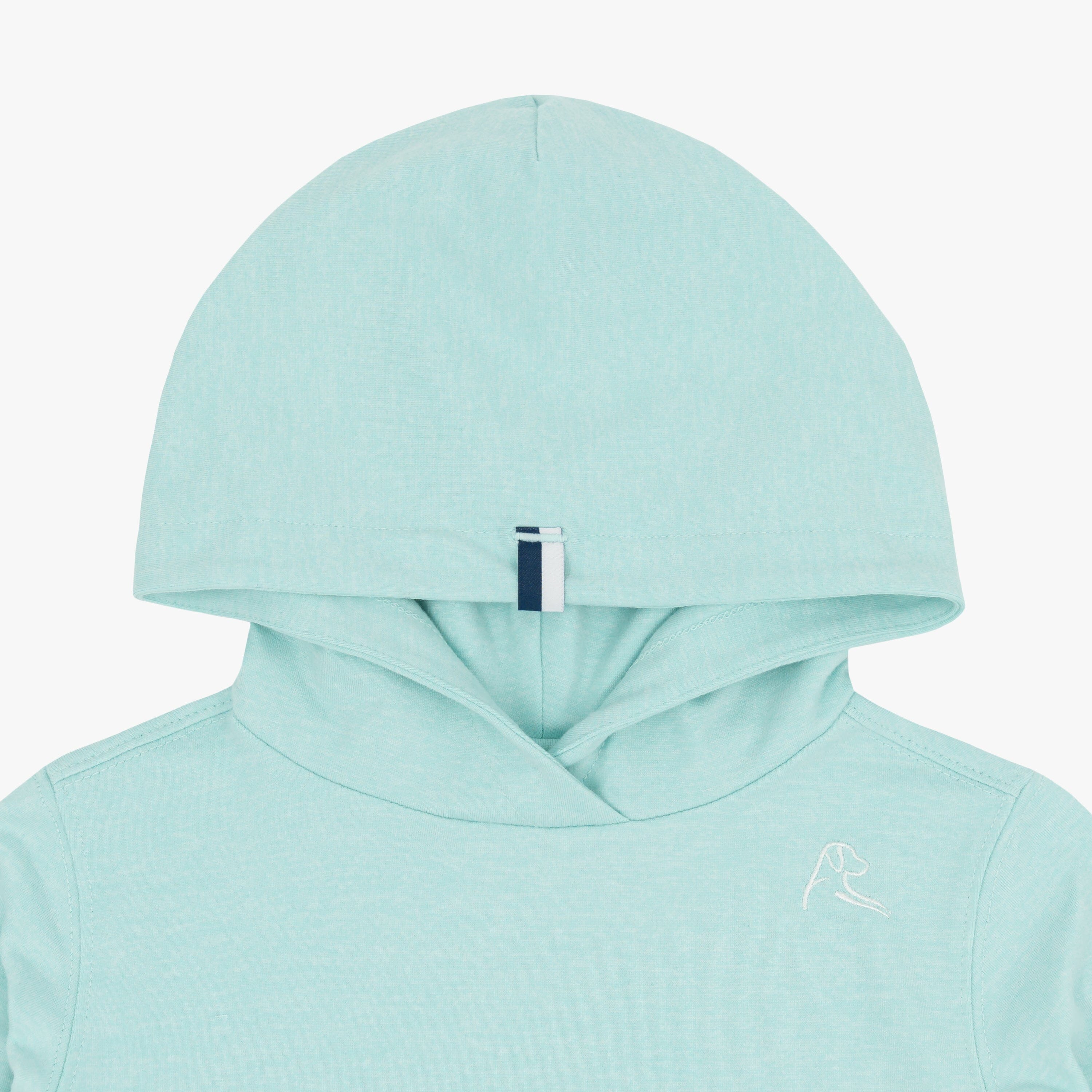 Alternative view of Lil' Hesi Performance Hoodie | Heather - Antigua Green/Seafoam