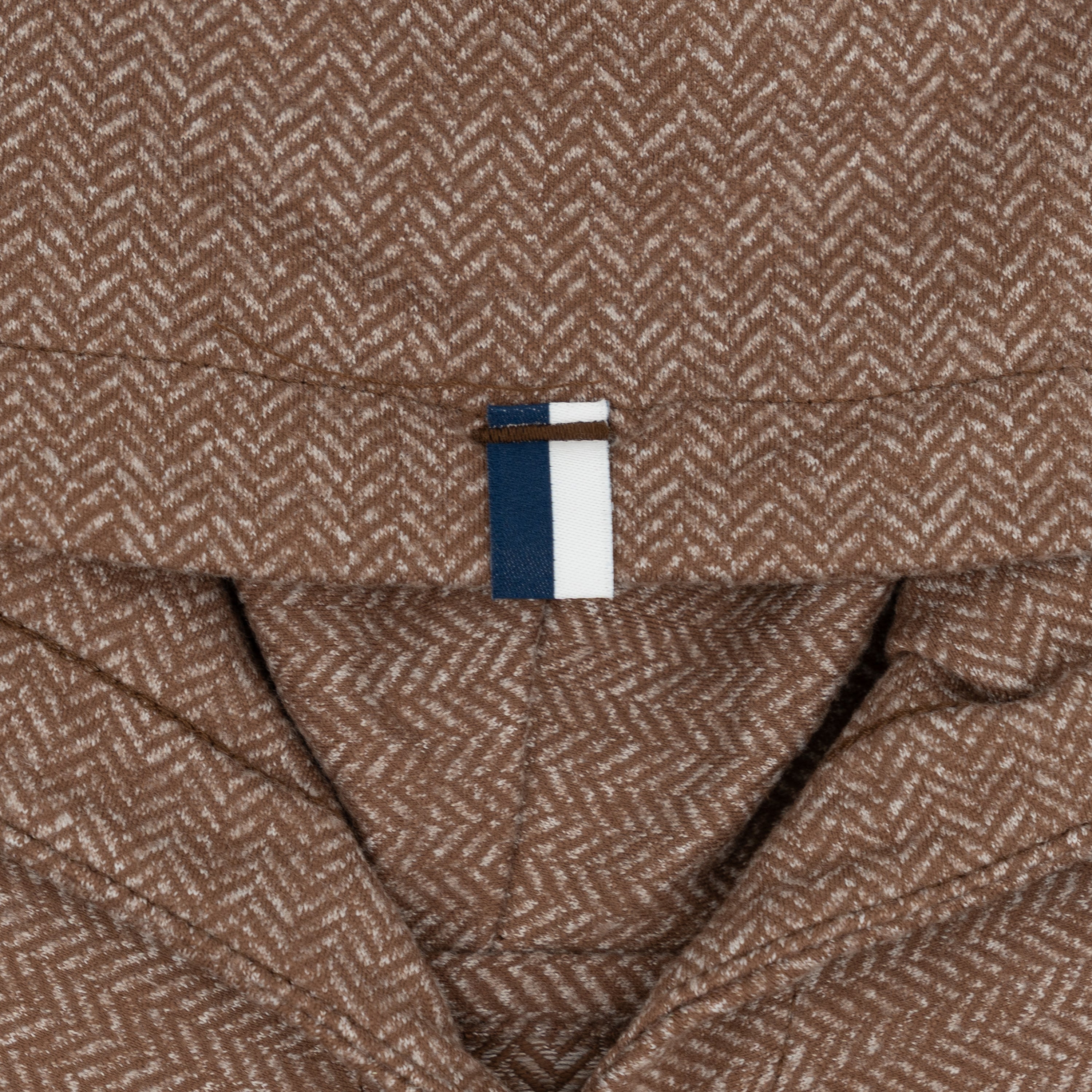 Alternative view of Lil' Hesi Performance Hoodie | Herringbone Jacquard - Saddle Brown/White