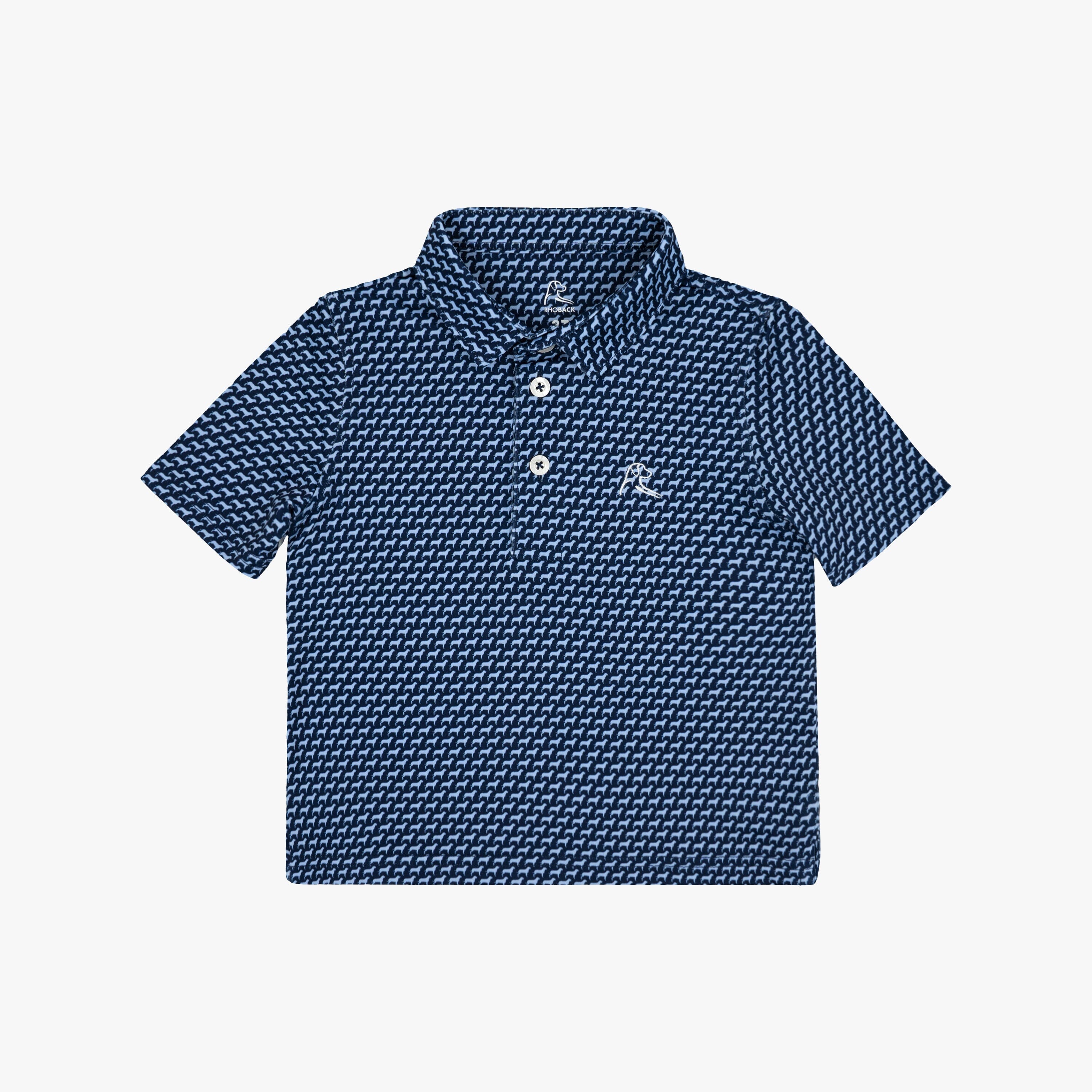 The Lil' Tail Wagger | Performance Polo | The Tail Wagger - Fleet Navy/Baby Blue