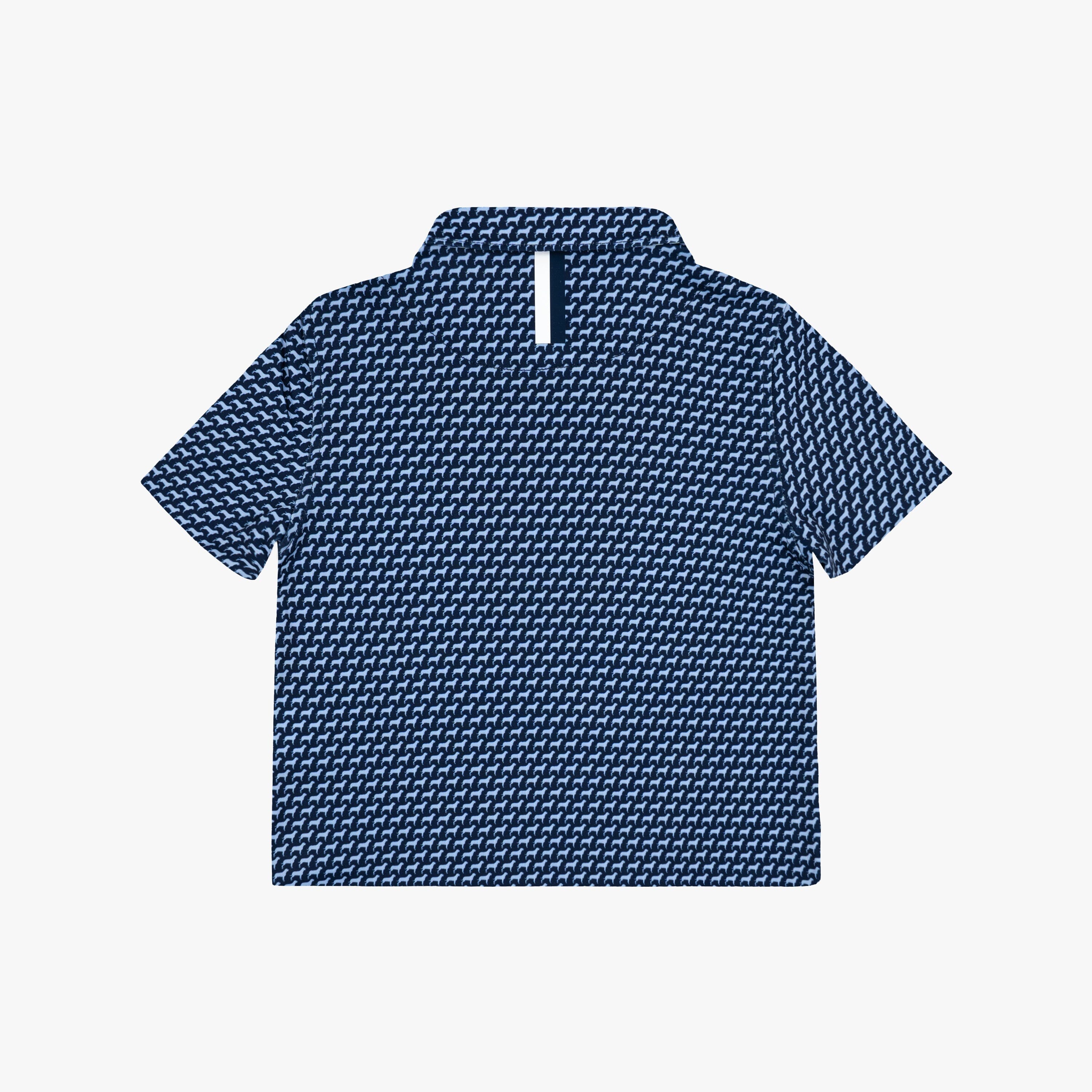 Alternative view of The Lil' Tail Wagger | Performance Polo | The Tail Wagger - Fleet Navy/Baby Blue