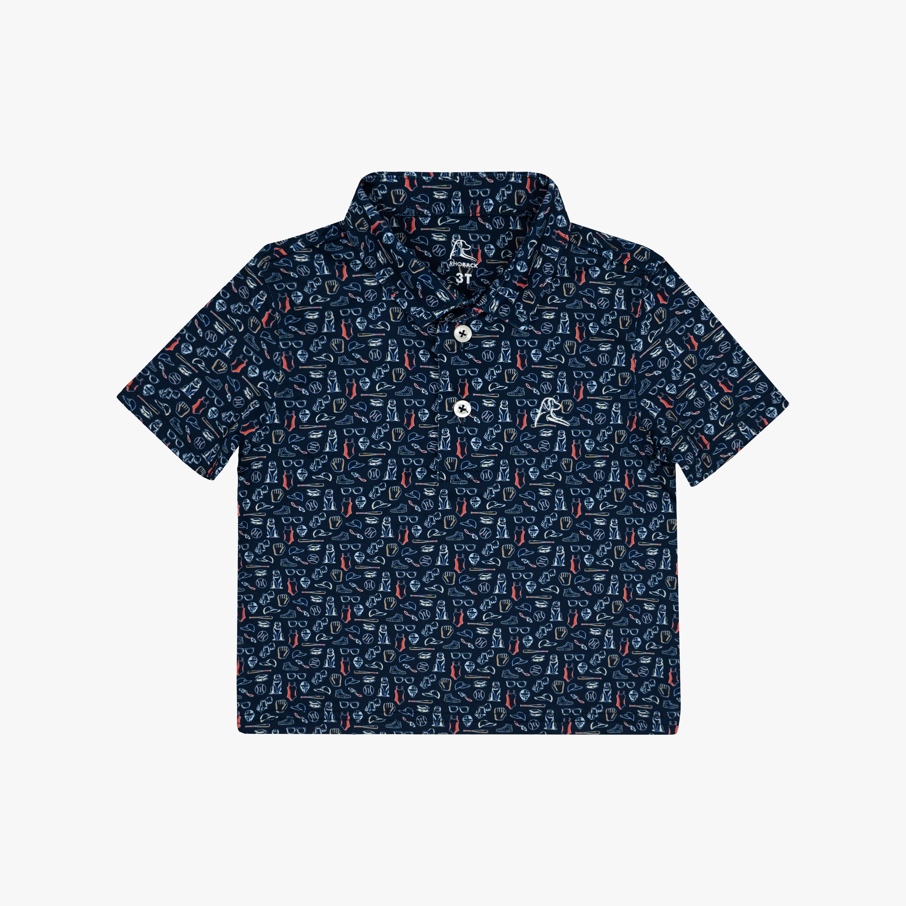 The Lil' Great Bambino | Performance Polo | The Great Bambino - Fleet Navy/Sorbet Red