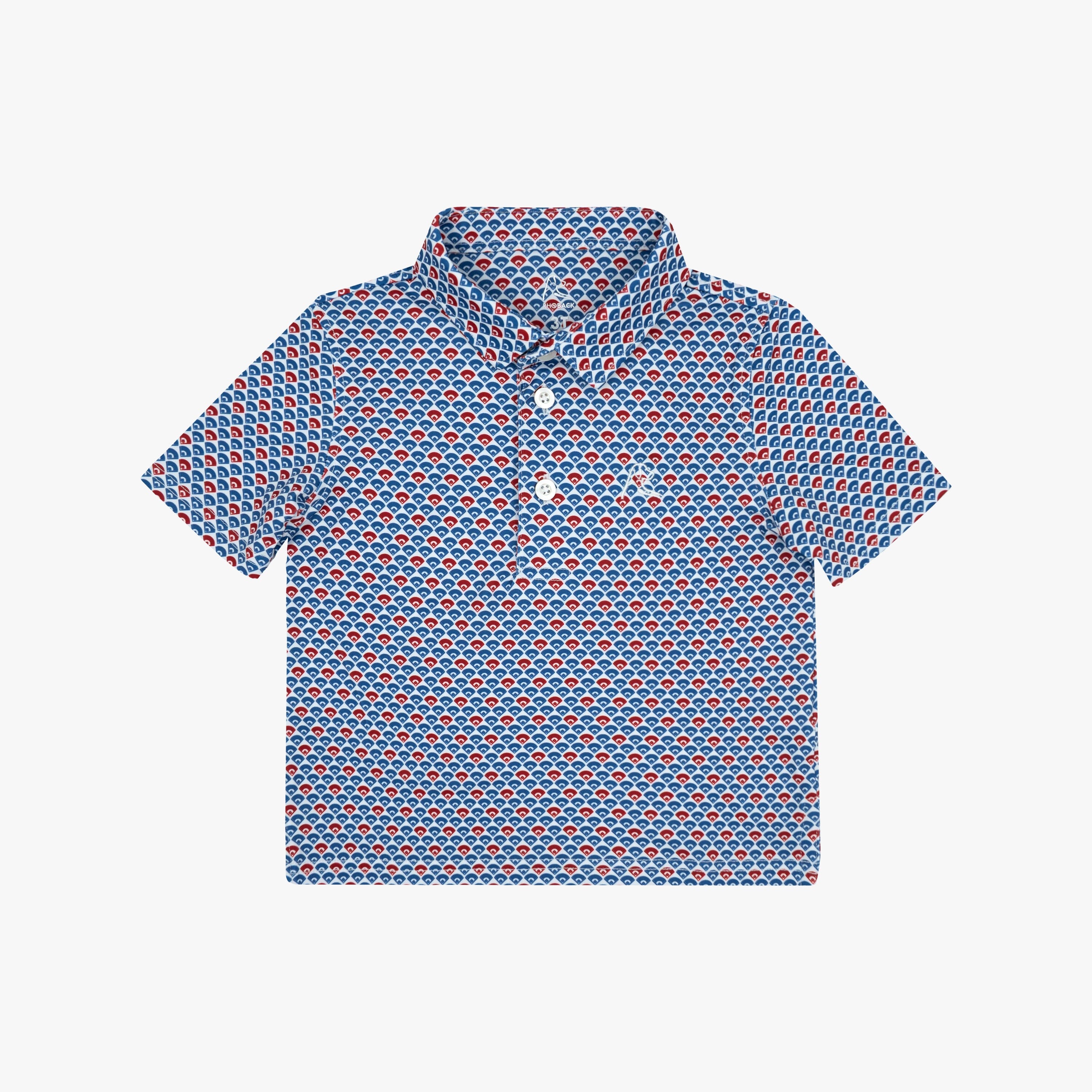 The Lil' Ballpark | Performance Polo | The Ballpark - White/Short Stop Blue - USA