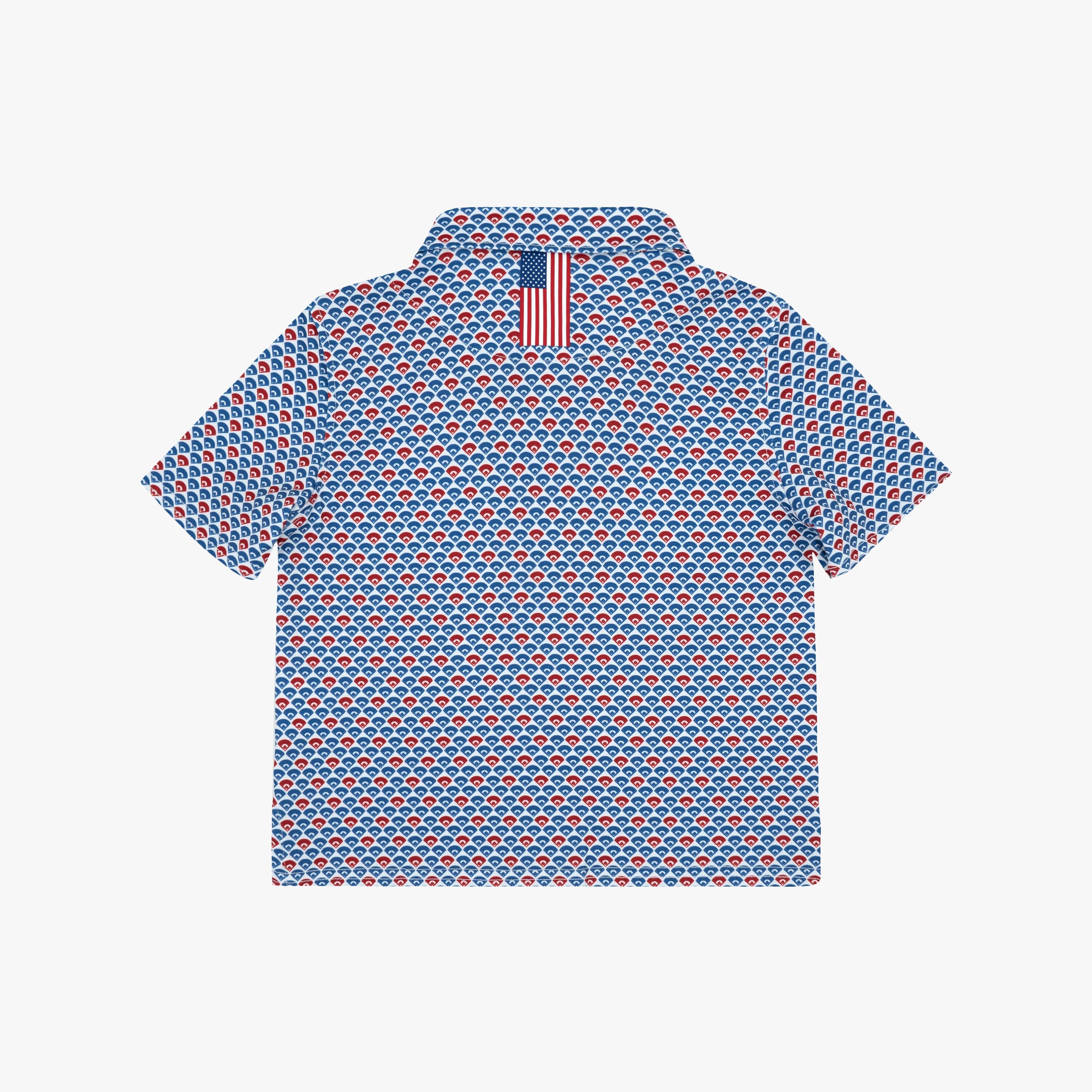 Alternative view of The Lil' Ballpark | Performance Polo | The Ballpark - White/Short Stop Blue - USA