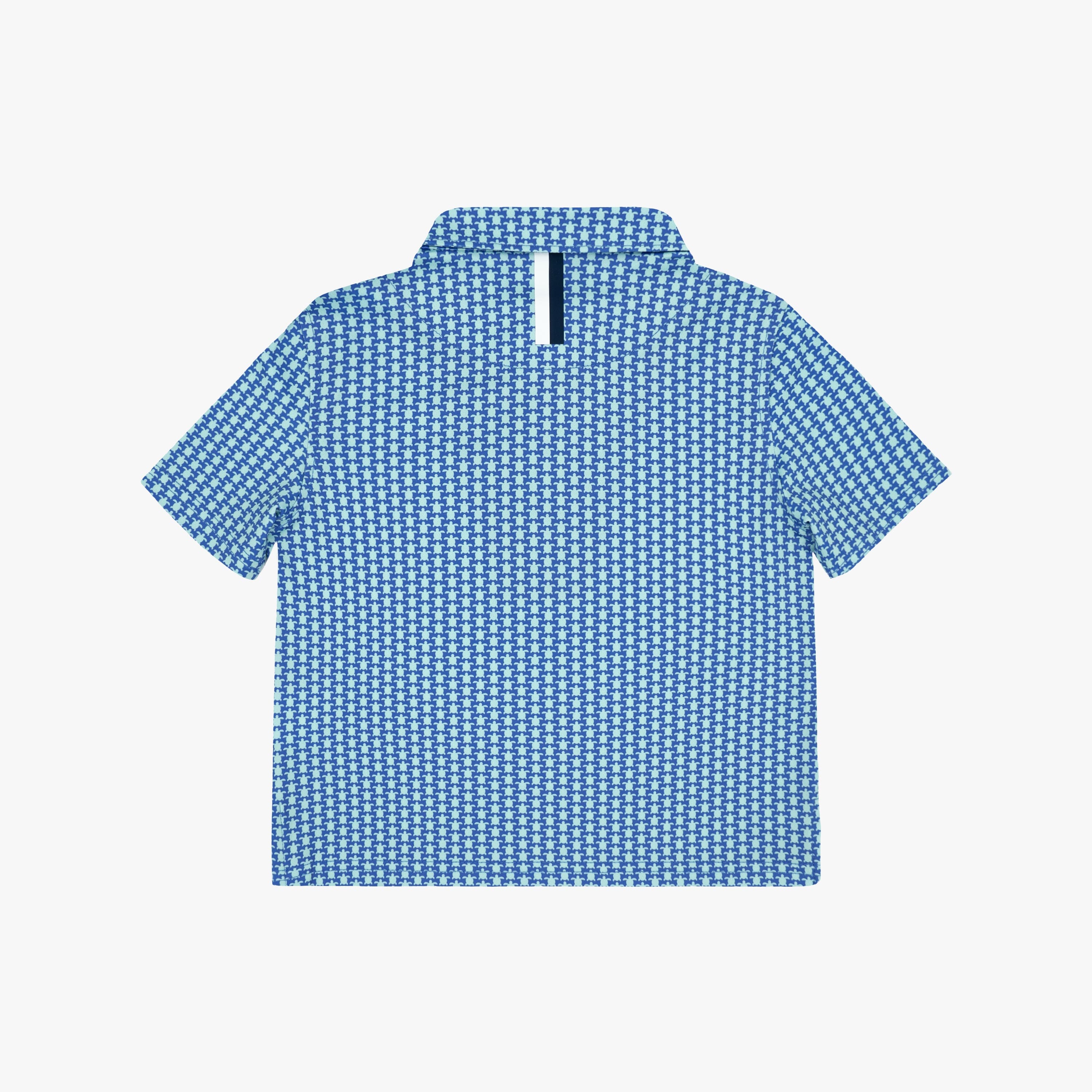 Alternative view of The Lil' Turtle Tile | Performance Polo | The Turtle Tile - Bunker Blue/Antigua Green