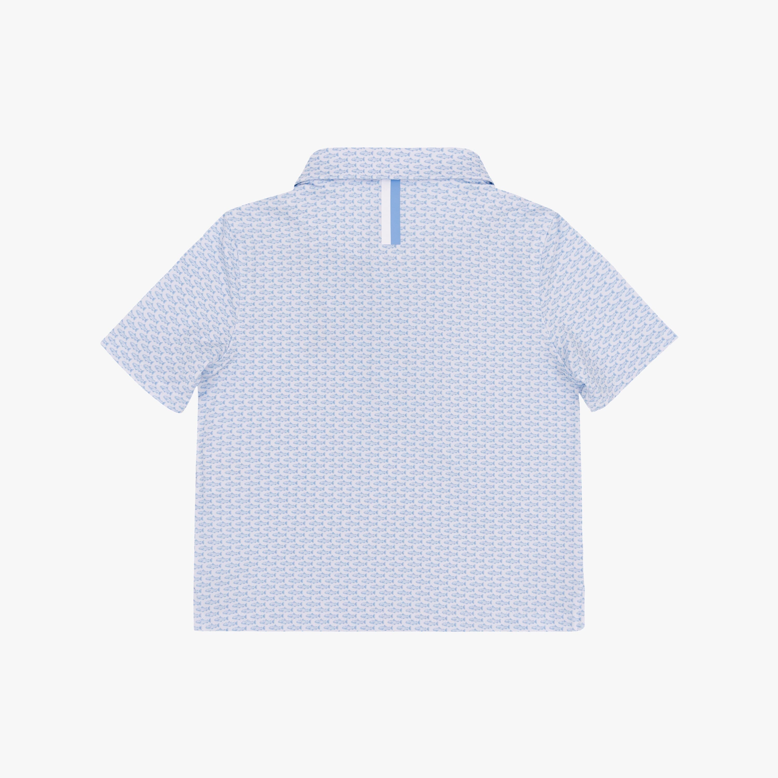 Alternative view of The Lil' Trout | Performance Polo | The Trout - White/Oxford Blue