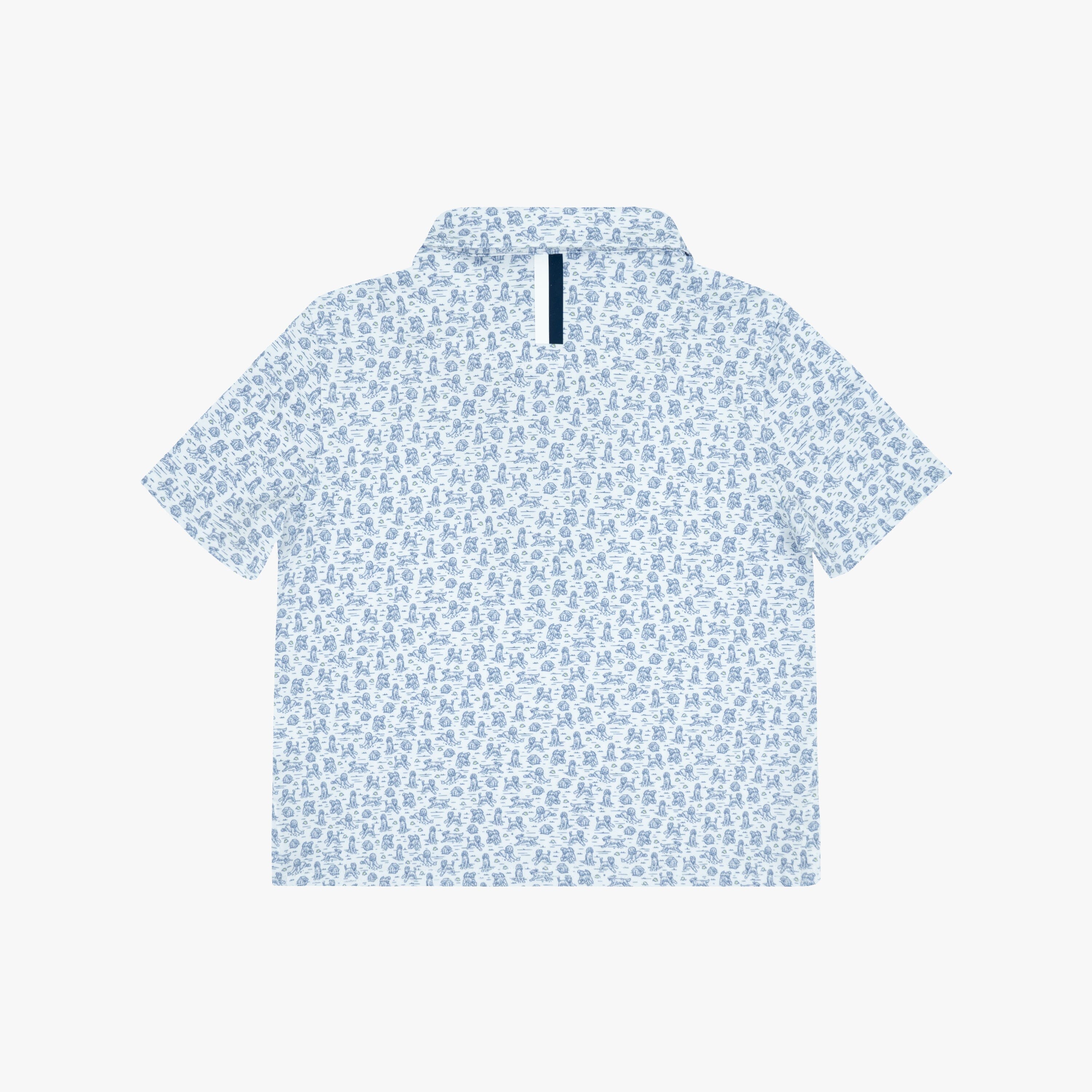 Alternative view of The Lil' Doodle | Performance Polo | The Doodle - White/Short Stop Blue