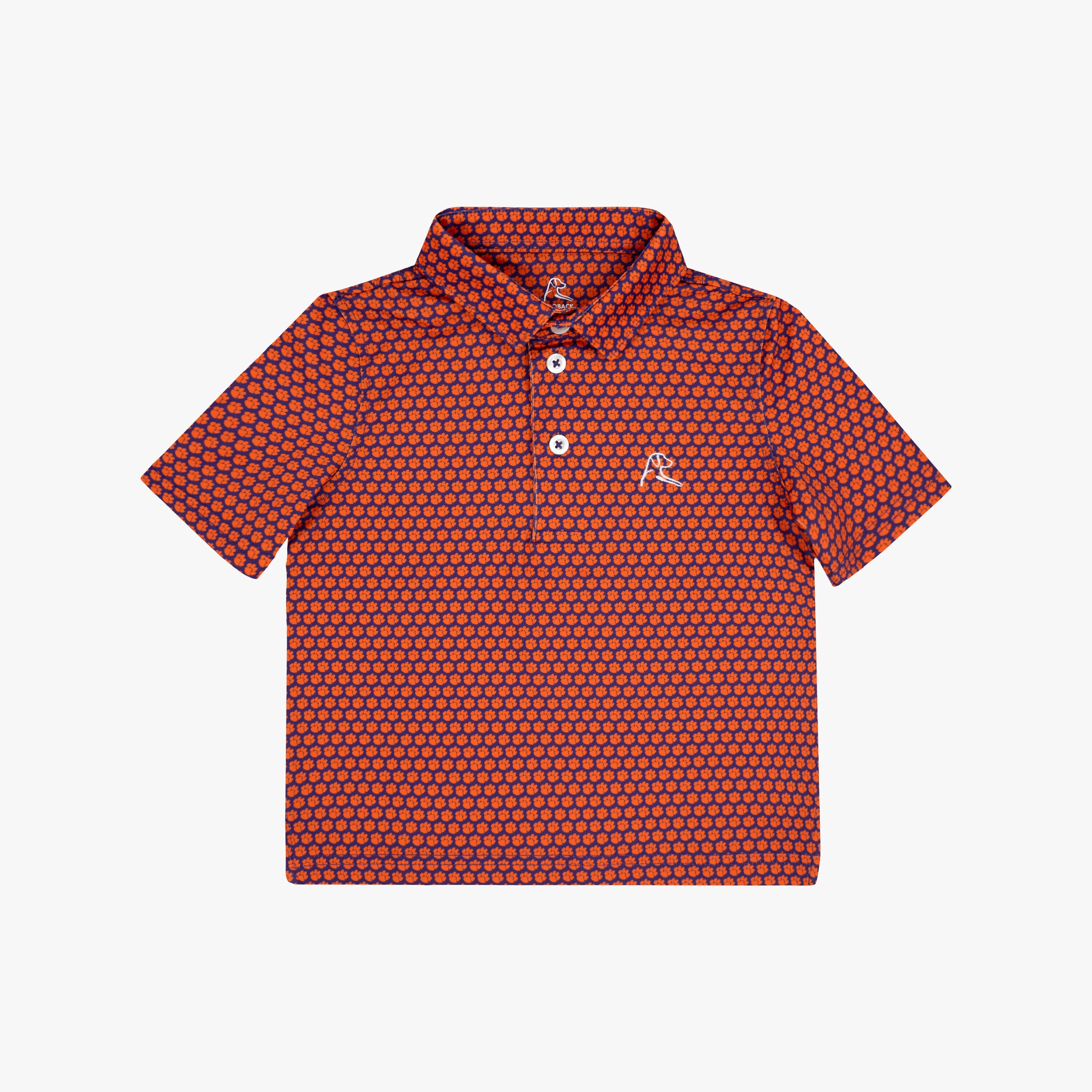 The Lil' Clemson Paw | Collegiate Polo | The Clemson Paw - Plum Purple/Bright Orange