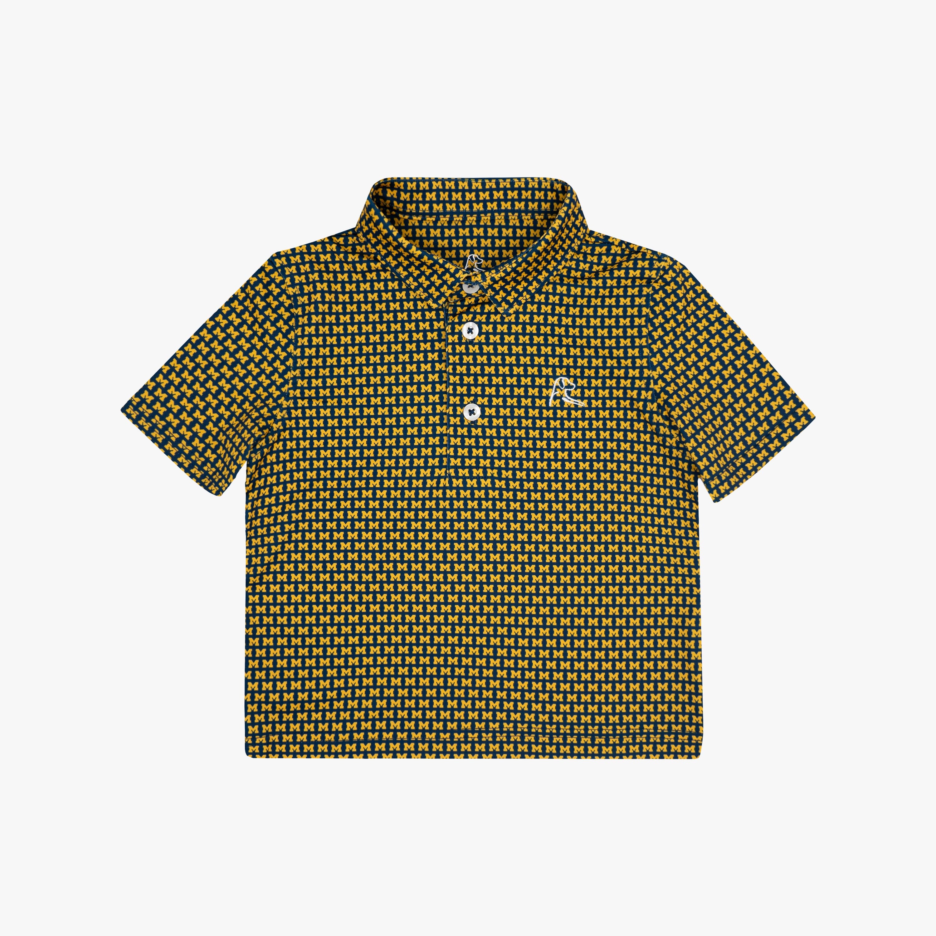 The Lil' Michigan Wolverines™ | Collegiate Polo | The Michigan Wolverines™ - Indigo Blue/Maize Yellow