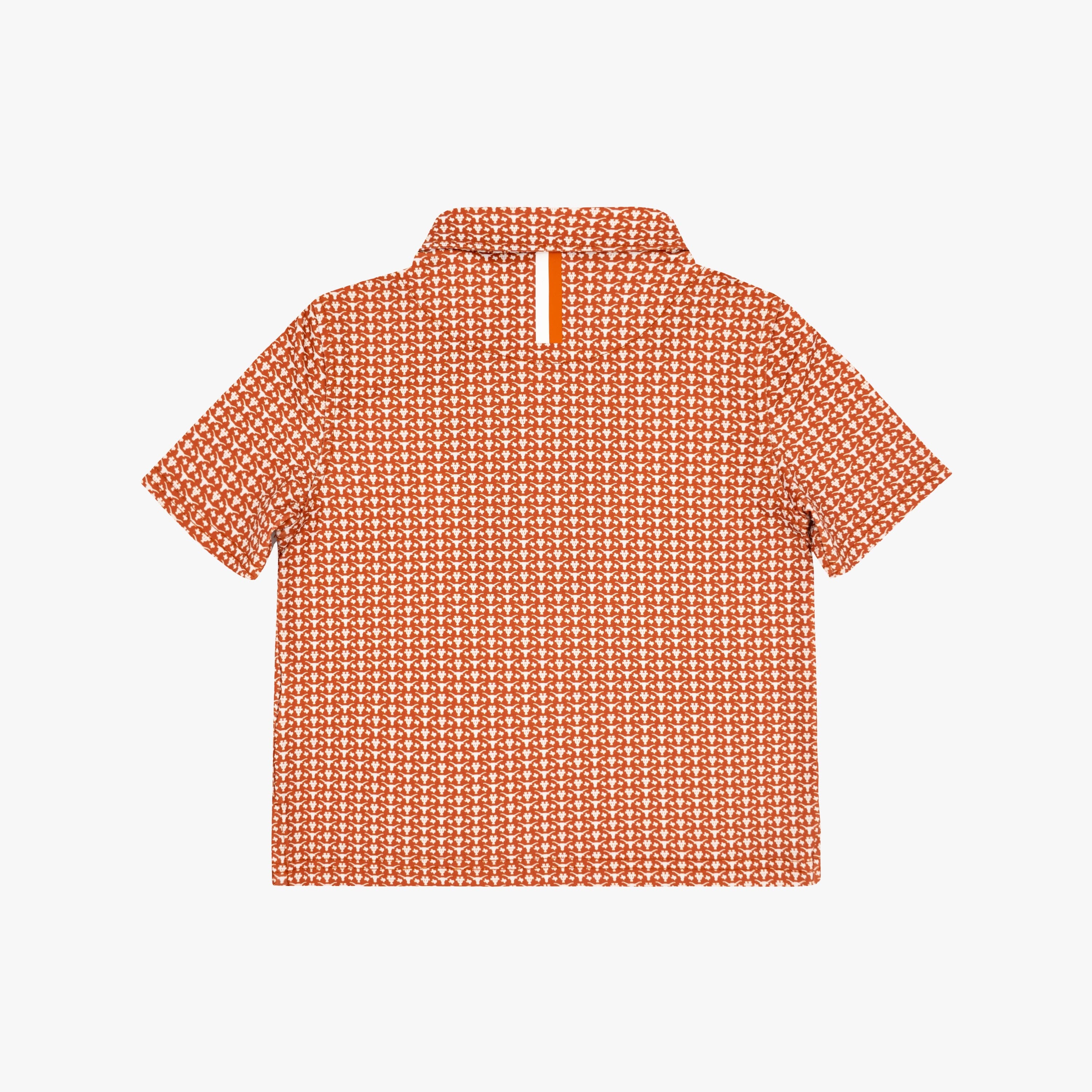 Alternative view of The Lil' Texas Icon | Collegiate Polo | The Texas Icon - Rust Orange/White