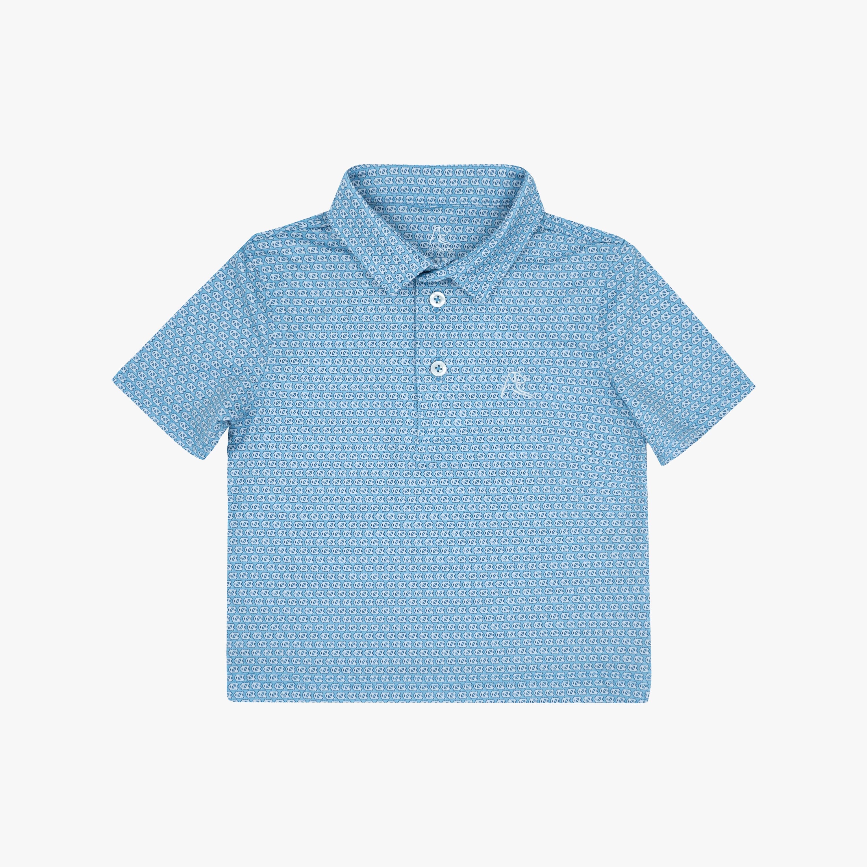 The Lil' UNC Tar Heel™ | Collegiate Polo | The UNC Tar Heel™ - Powder Blue/White