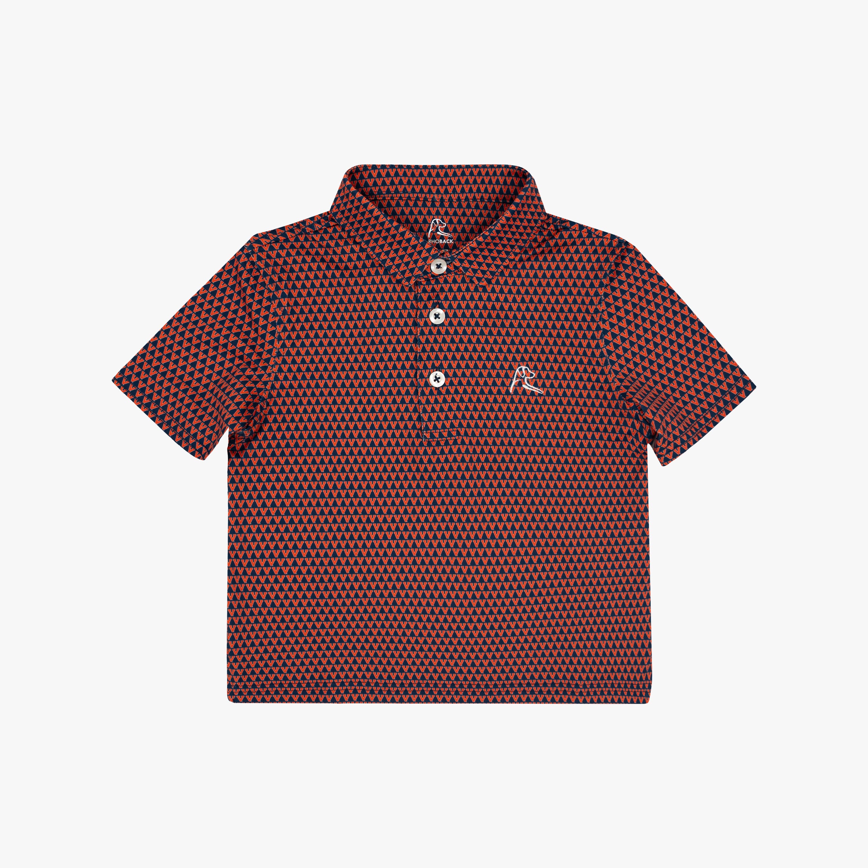 The Lil' UVA Icon | Collegiate Polo | The UVA Icon - Admiral Navy/Blaze Orange