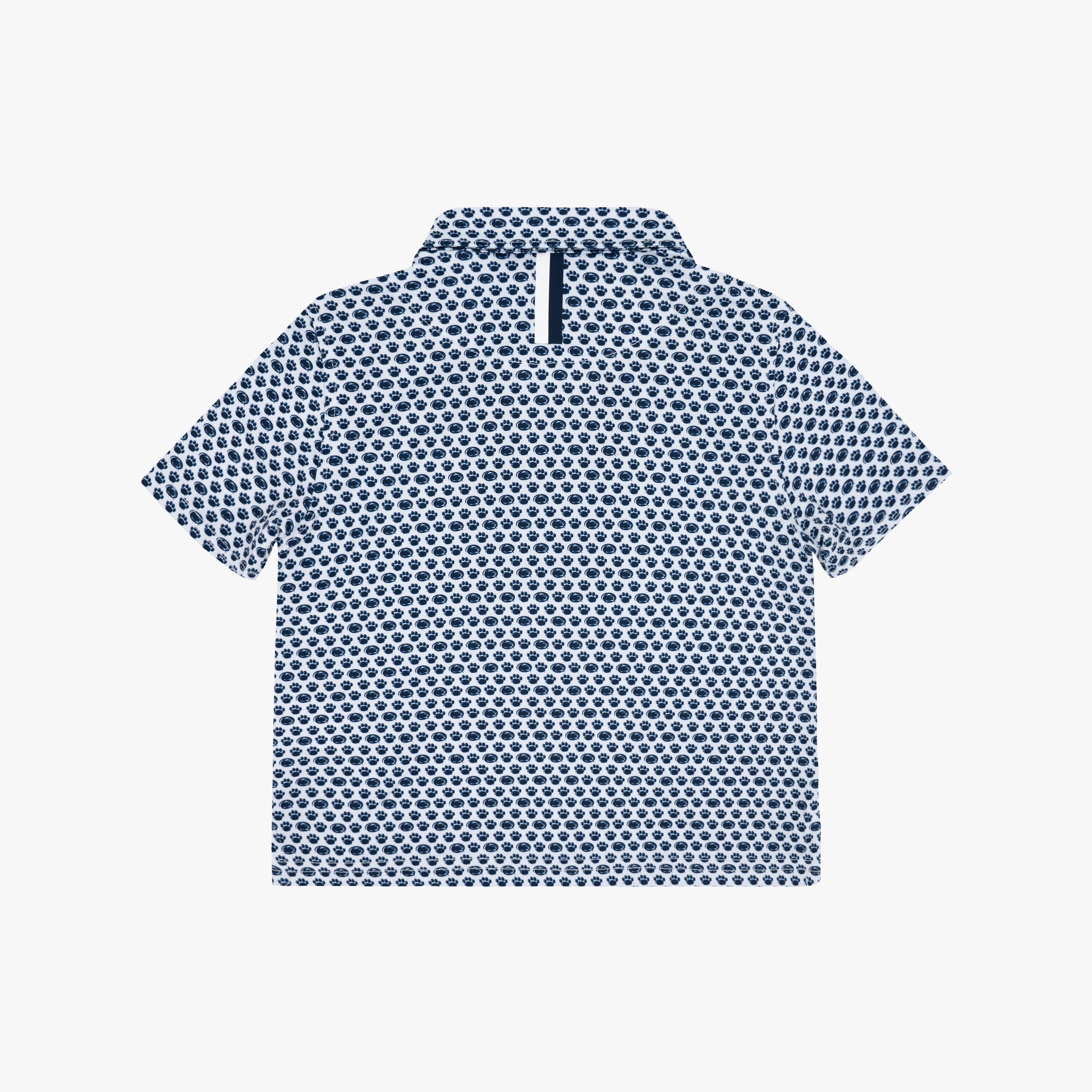 Alternative view of The Lil' Penn State Paw | Collegiate Polo | The Penn State Paw - White/Indigo Blue